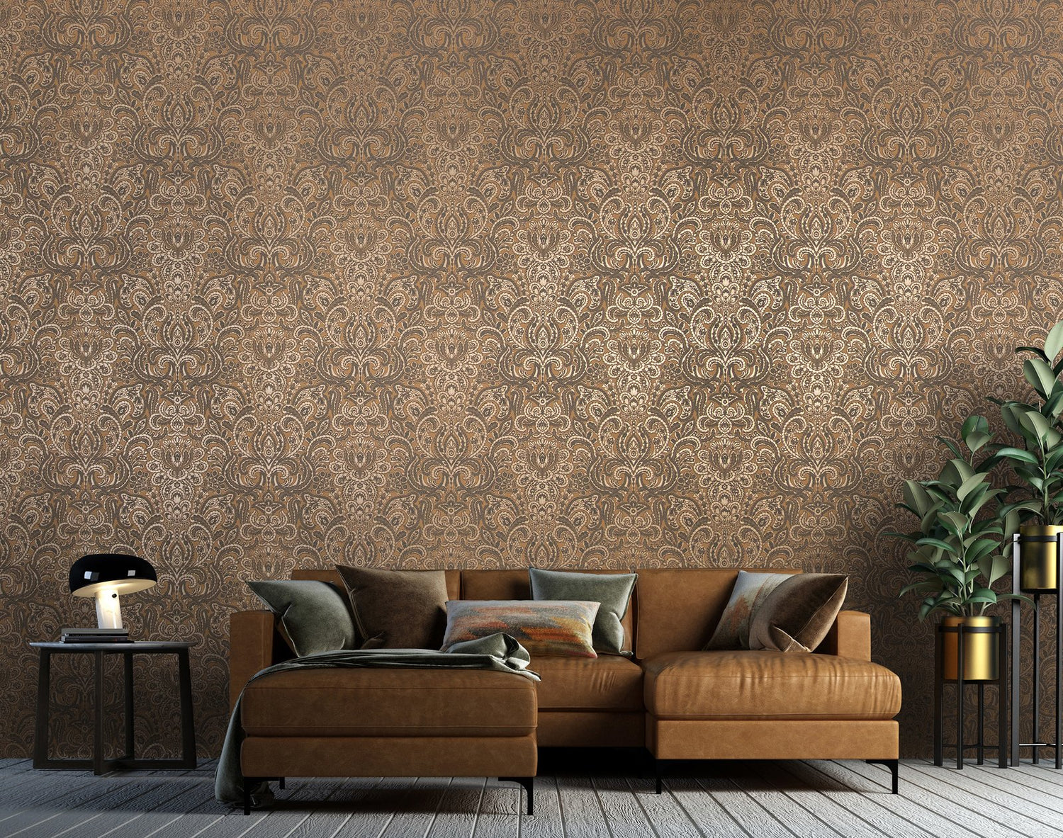 Ares wallpaper in bronze brown color - pattern number 64329 - by Galerie in the Adonea collection