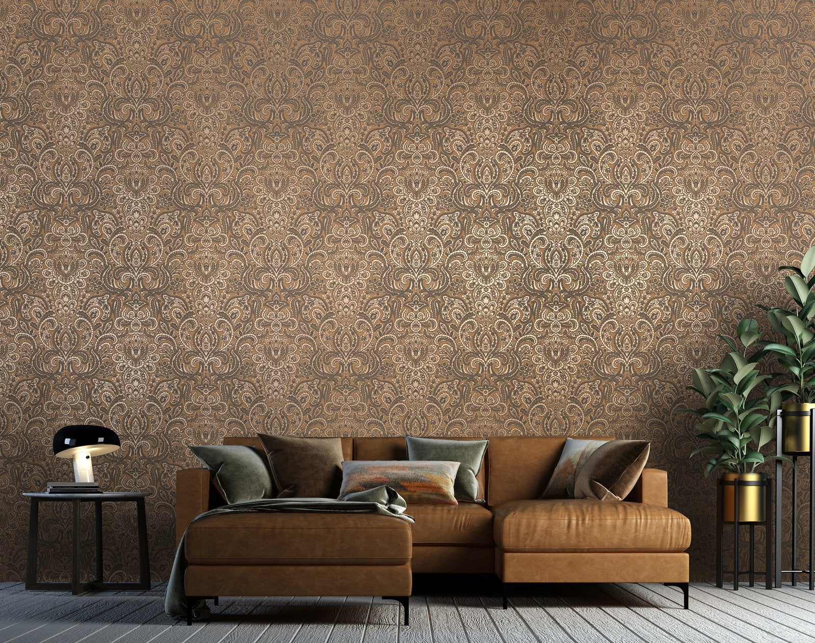 Ares wallpaper in bronze brown color - pattern number 64329 - by Galerie in the Adonea collection