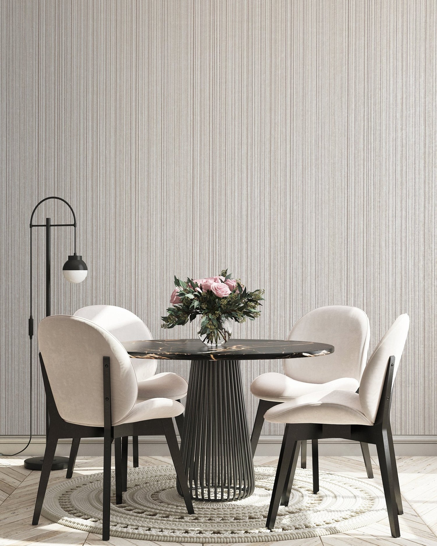 Jupiter Fossil Grey wallpaper in silver grey color - pattern number GH64614-23 - by Galerie in the Universe collection