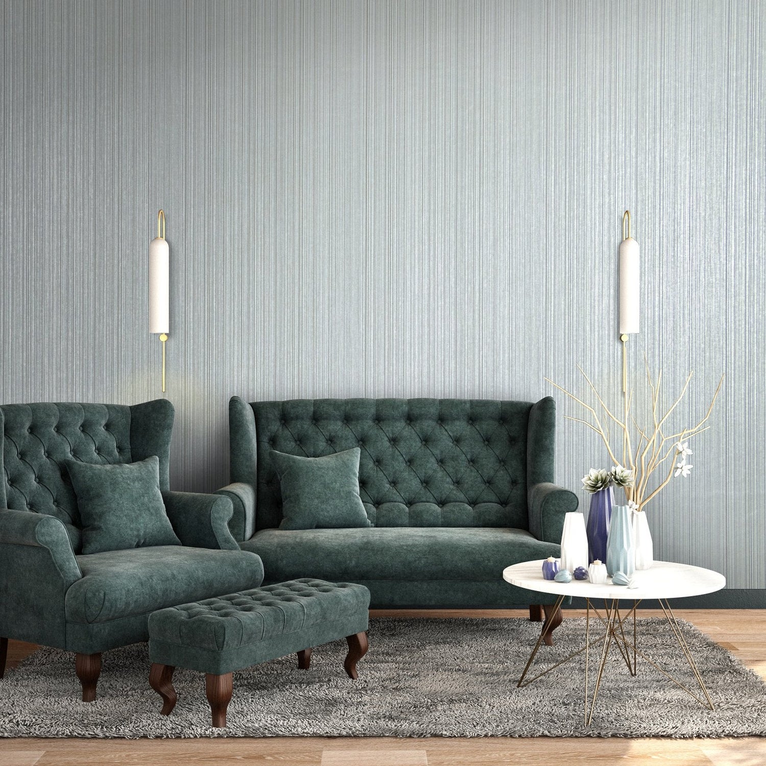 Jupiter Stone Blue wallpaper in blue color - pattern number GH64615-23 - by Galerie in the Universe collection