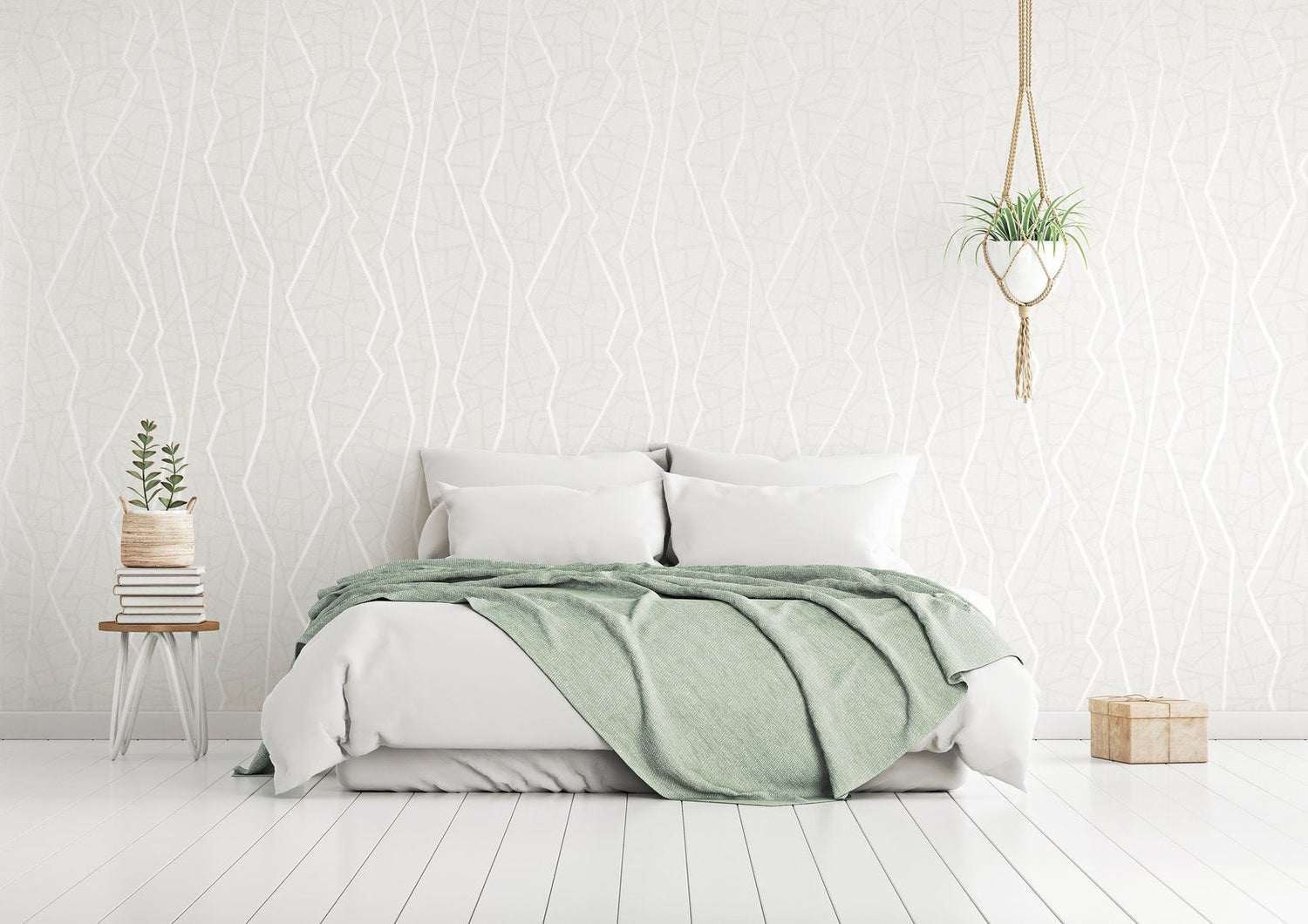 Connection Ivory White wallpaper in white color - pattern number GH64640-23 - by Galerie in the Slow Living collection
