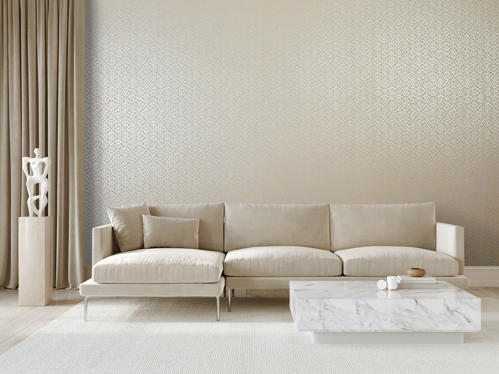 Soul Sand Gold wallpaper in beige color - pattern number GH64647-23 - by Galerie in the Slow Living collection