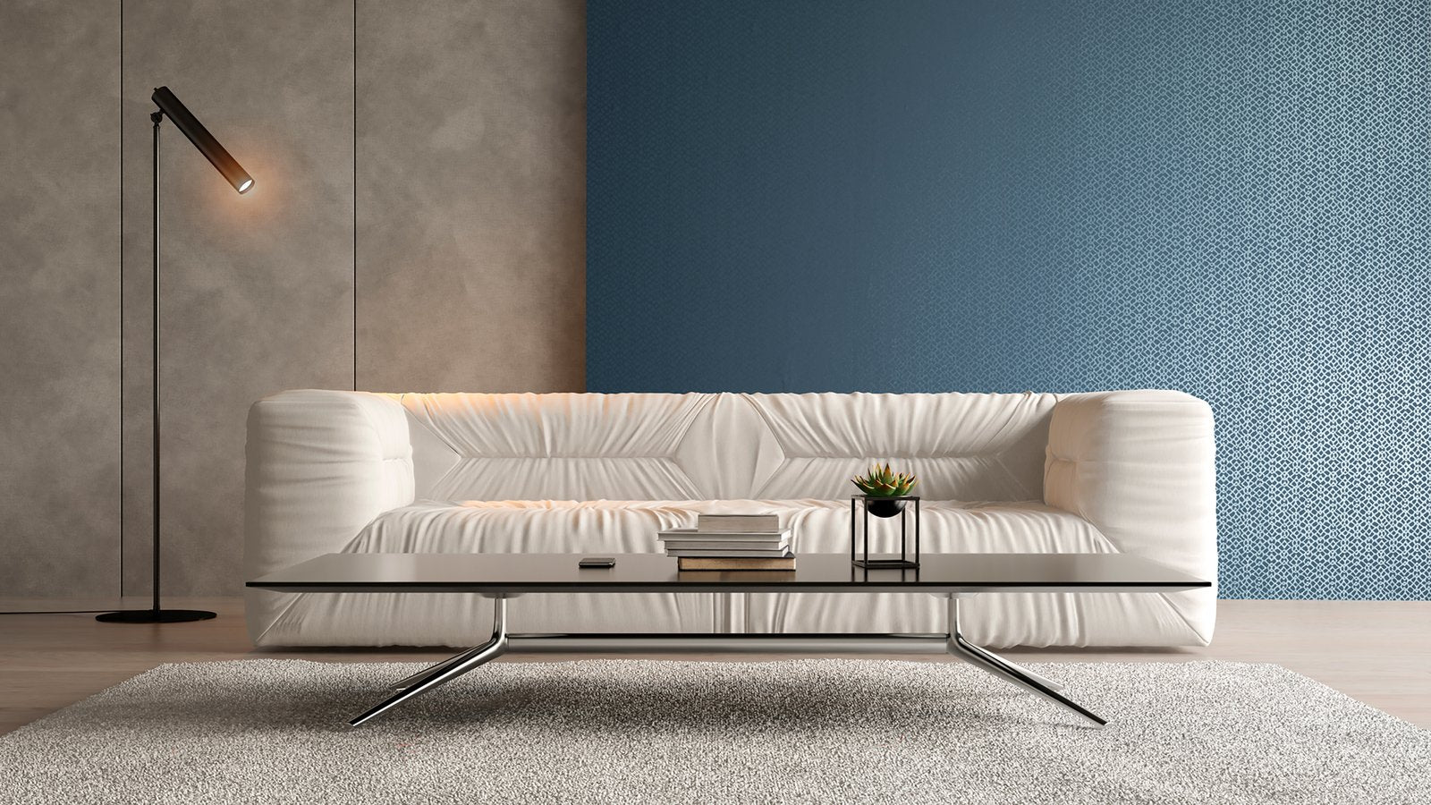 Soul Windy Blue wallpaper in blue color - pattern number GH64650-23 - by Galerie in the Slow Living collection
