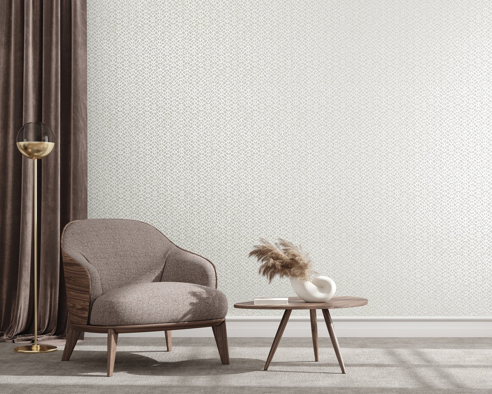 Soul Rosy Grey wallpaper in silver grey color - pattern number GH64653-23 - by Galerie in the Slow Living collection