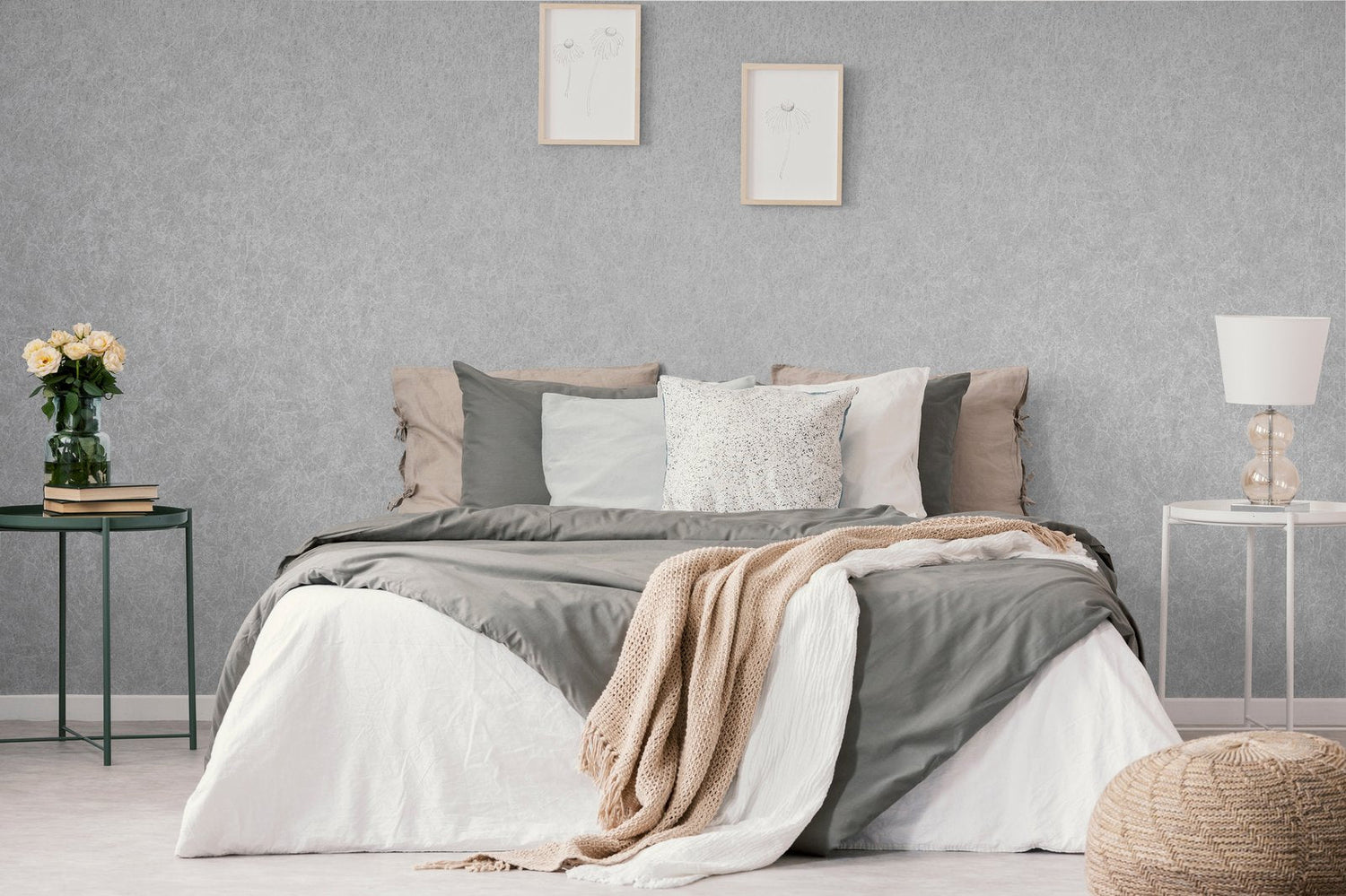 Holistic Rosy Grey wallpaper in silver grey color - pattern number GH64660-23 - by Galerie in the Slow Living collection