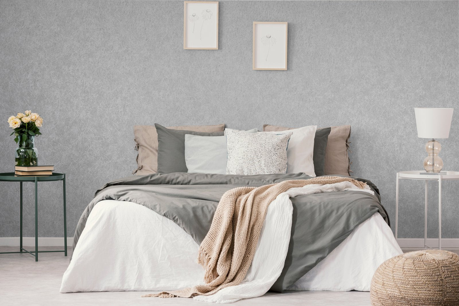 Holistic Rosy Grey wallpaper in silver grey color - pattern number GH64660-23 - by Galerie in the Slow Living collection