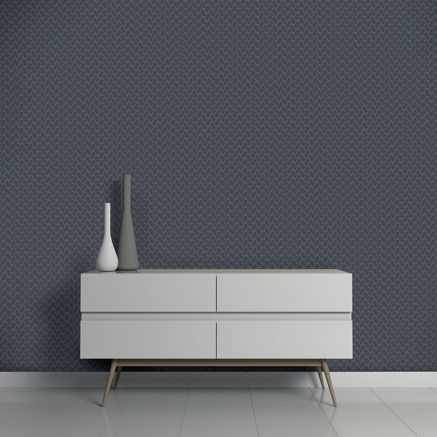 Balance Night Blue wallpaper in blue color - pattern number GH64667-23 - by Galerie in the Slow Living collection