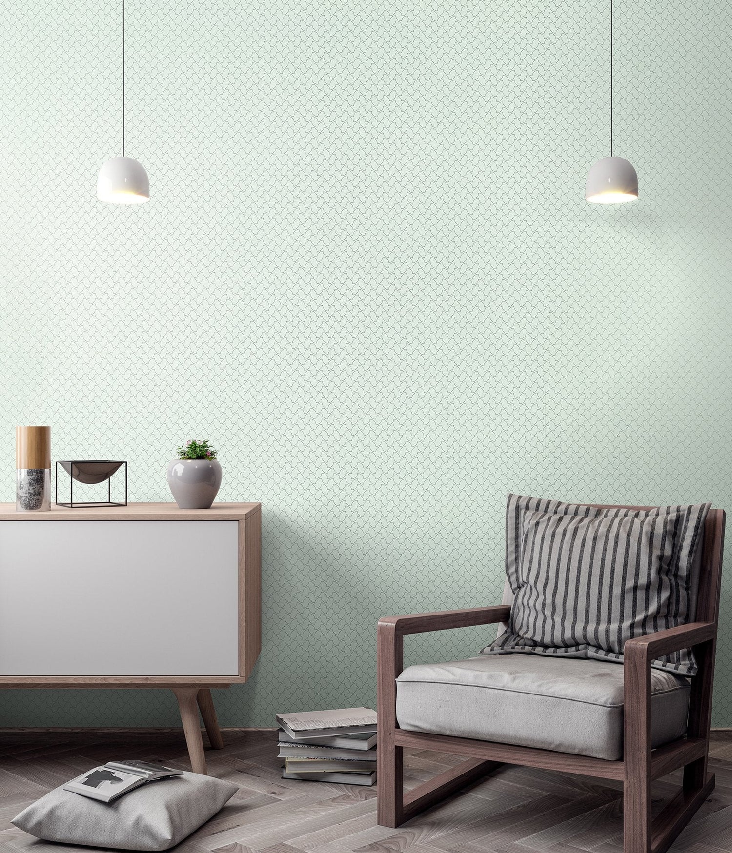 Balance Frost Mint wallpaper in blue color - pattern number GH64668-23 - by Galerie in the Slow Living collection