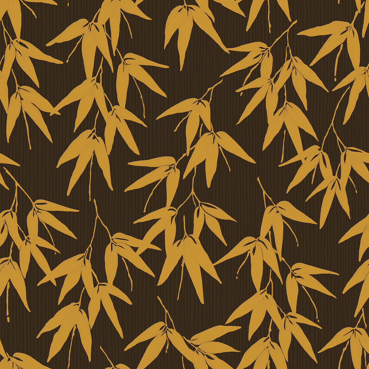 Bamboo Garden wallpaper in brown and gold color - pattern number 6469 - by Schumacher in the Borastapeter collection