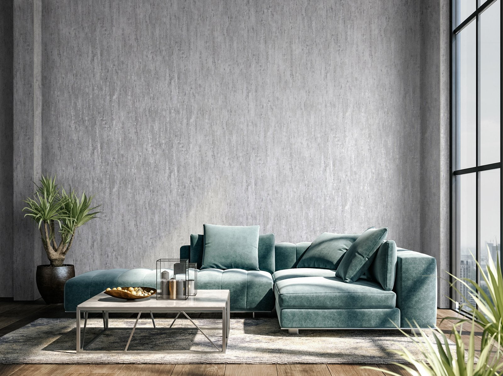 Brera wallpaper in silver grey color - pattern number GH64851-23 - by Galerie in the Urban Classics collection