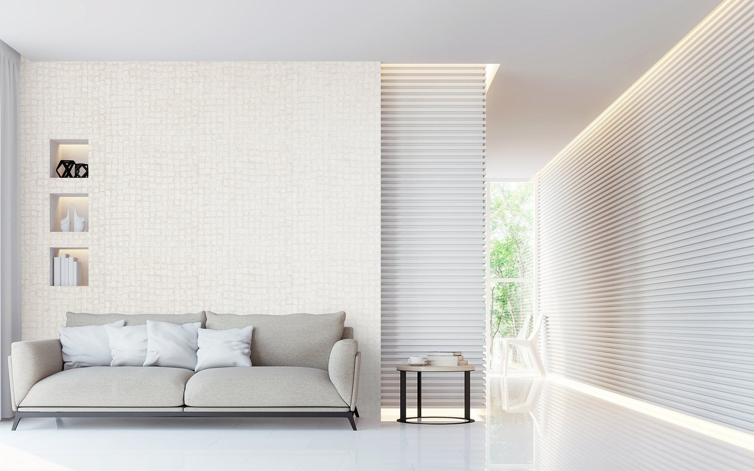 Manhattan / Loft Tile wallpaper in white color - pattern number GH64861-23 - by Galerie in the Urban Classics collection