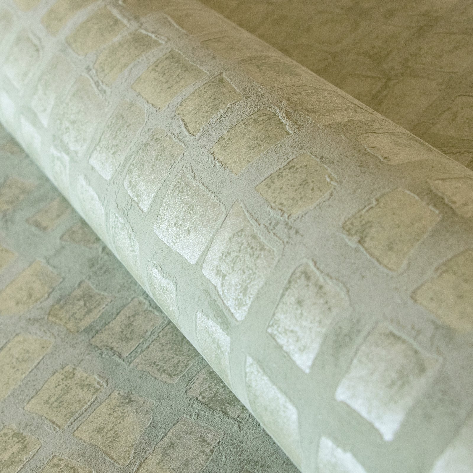 Manhattan / Loft Tile wallpaper in green color - pattern number GH64864-23 - by Galerie in the Urban Classics collection