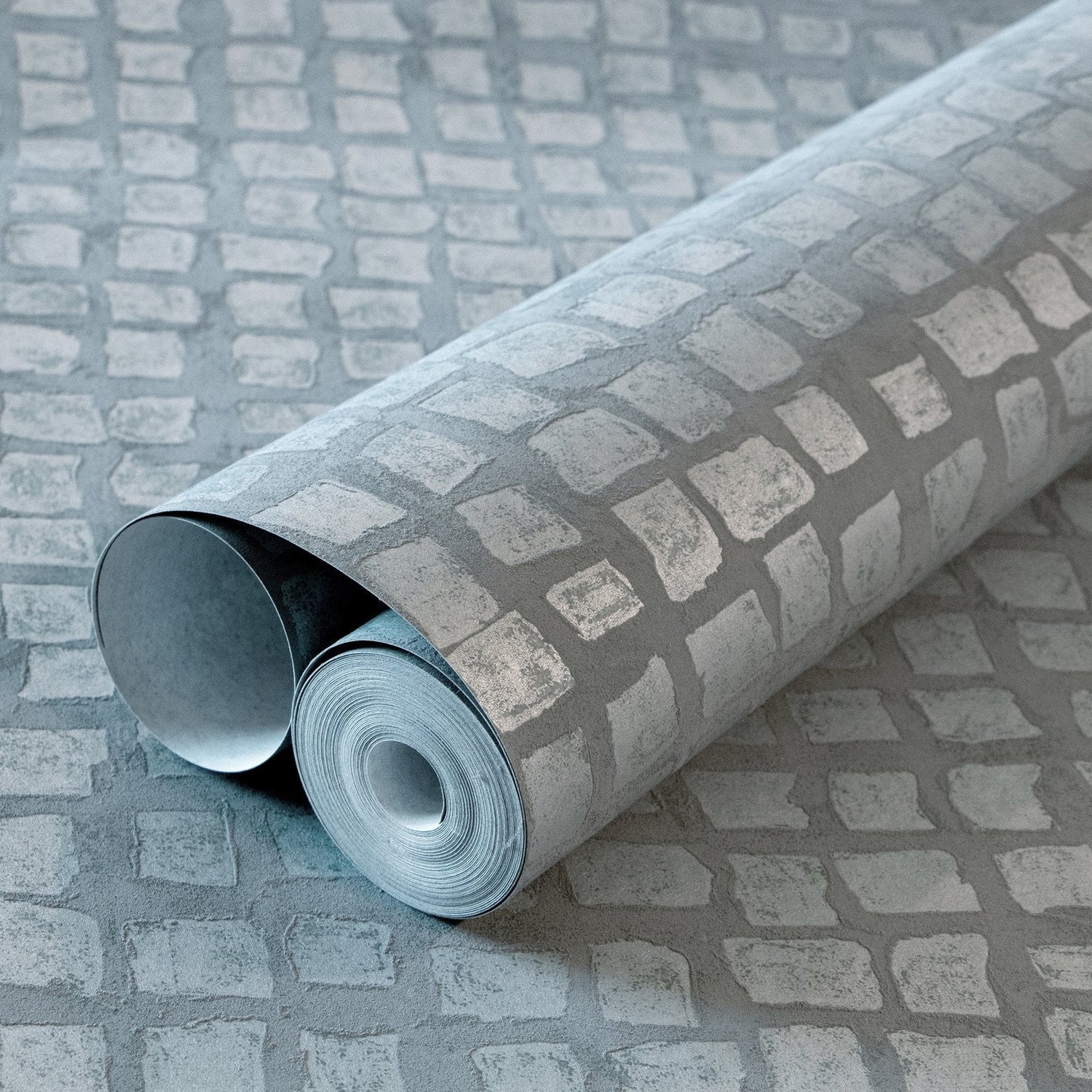 Manhattan /Loft Tile wallpaper in blue color - pattern number GH64865-23 - by Galerie in the Urban Classics collection