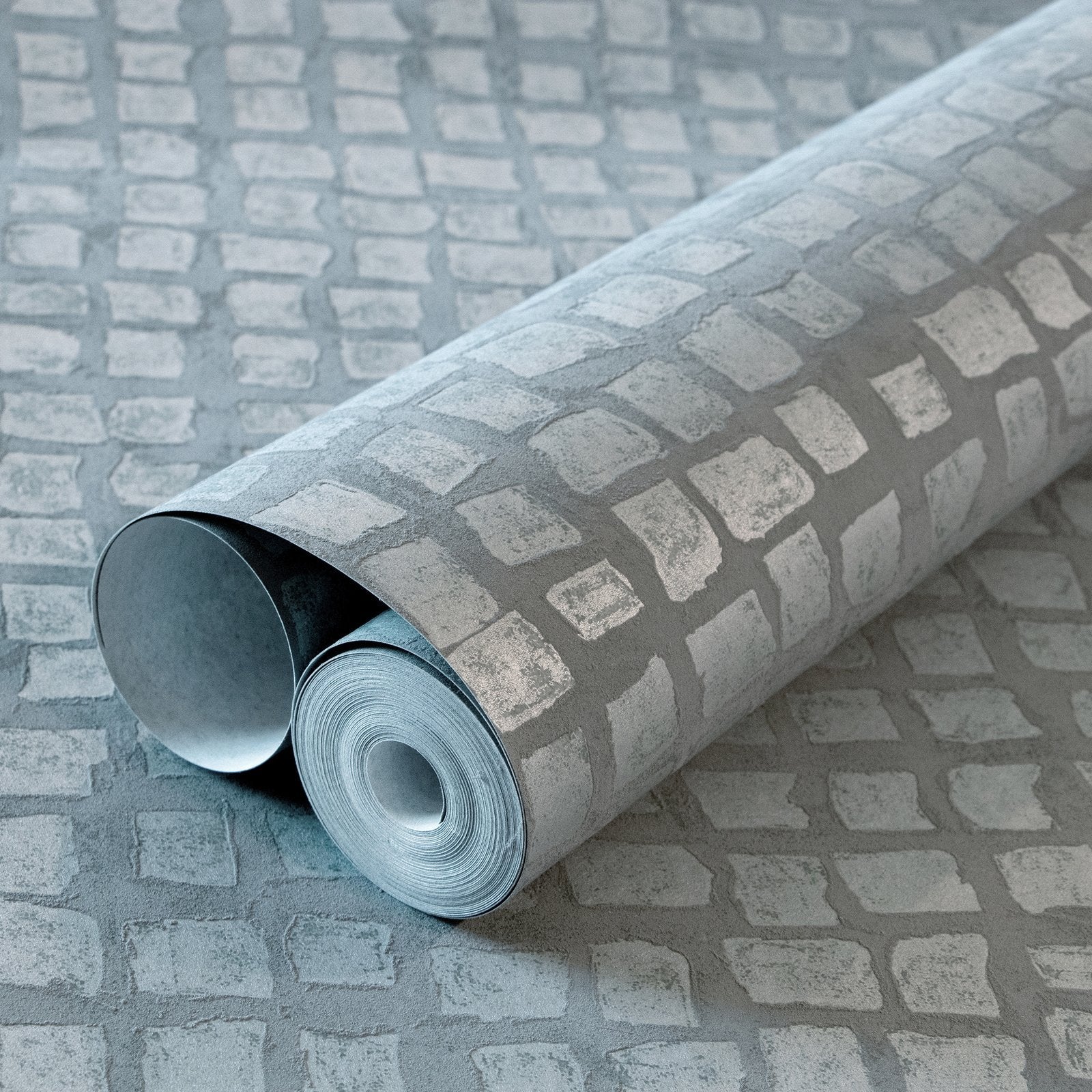 Manhattan /Loft Tile wallpaper in blue color - pattern number GH64865-23 - by Galerie in the Urban Classics collection