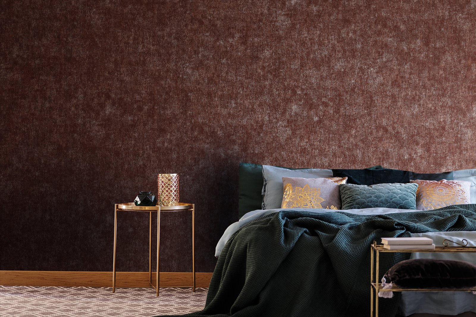Scratched Plaster wallpaper in red color - pattern number GH64938-23 - by Galerie in the Feel collection