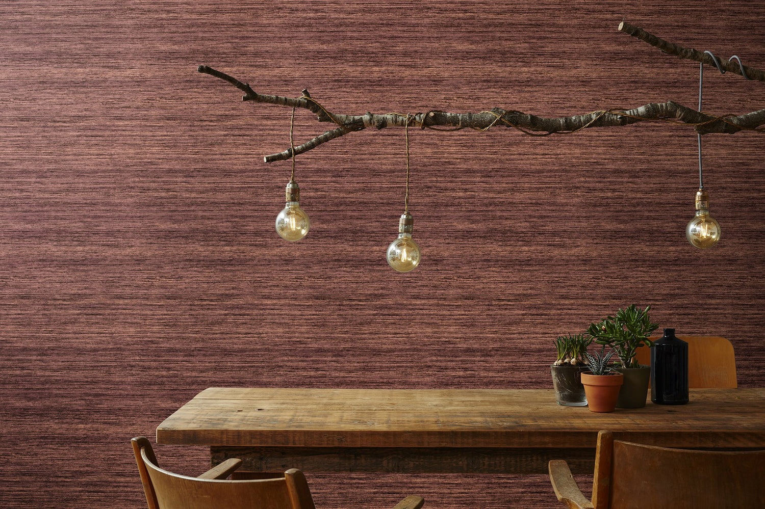 Horizontal Leaf wallpaper in red color - pattern number GH64940-23 - by Galerie in the Feel collection