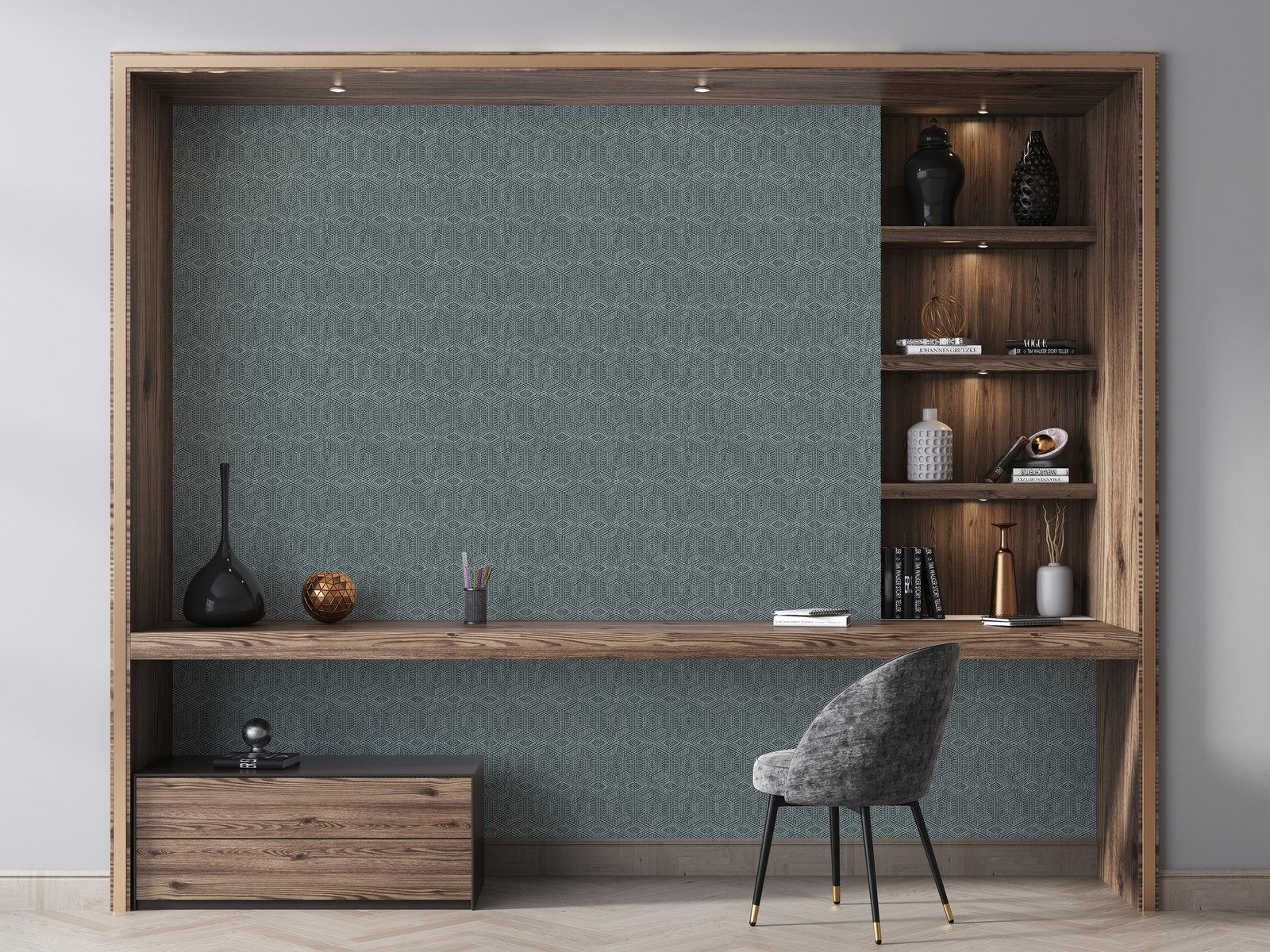 Greek Tile wallpaper in blue color - pattern number GH65009-23 - by Galerie in the Feel collection