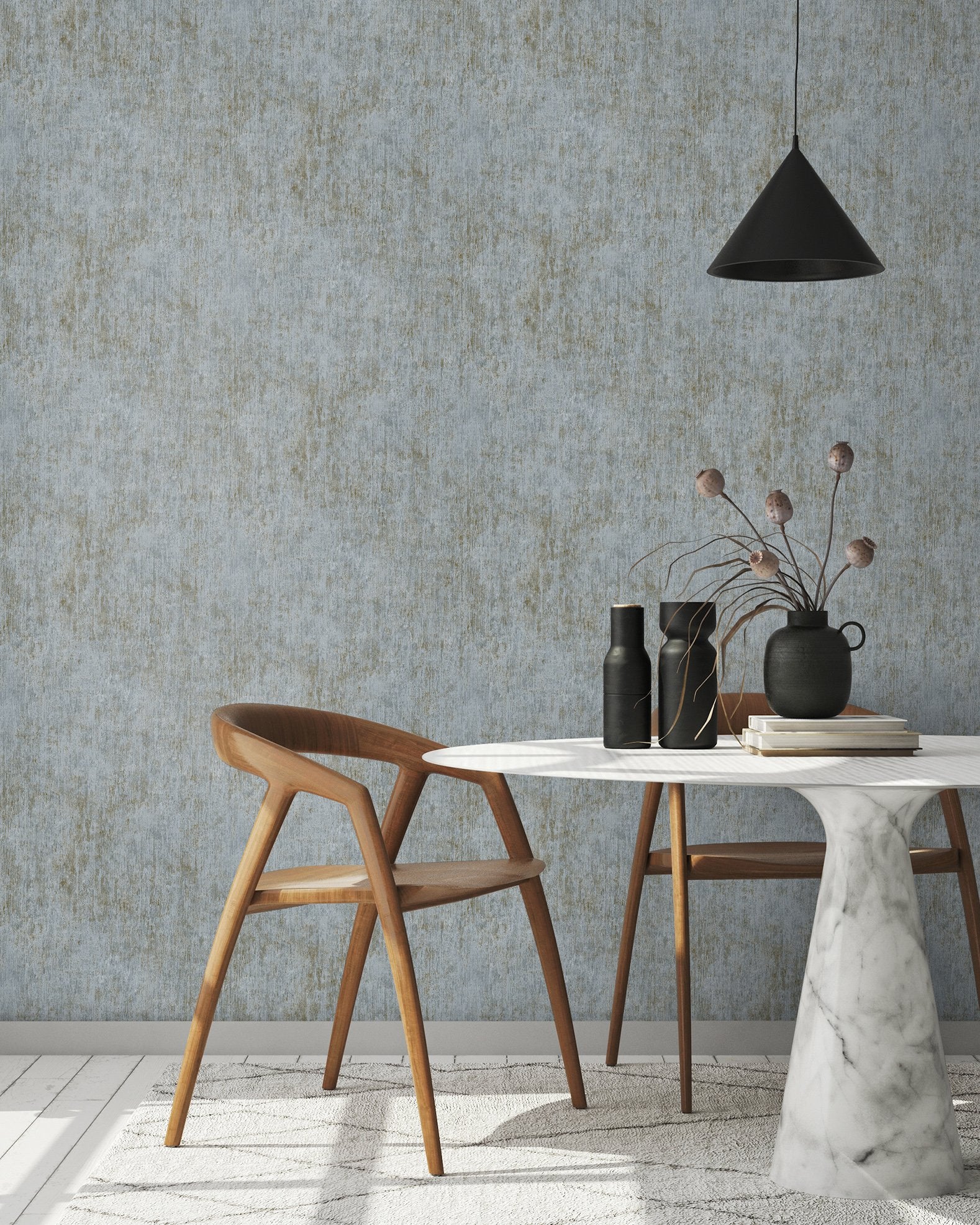 Bark wallpaper in blue color - pattern number GH65011-23 - by Galerie in the Feel collection