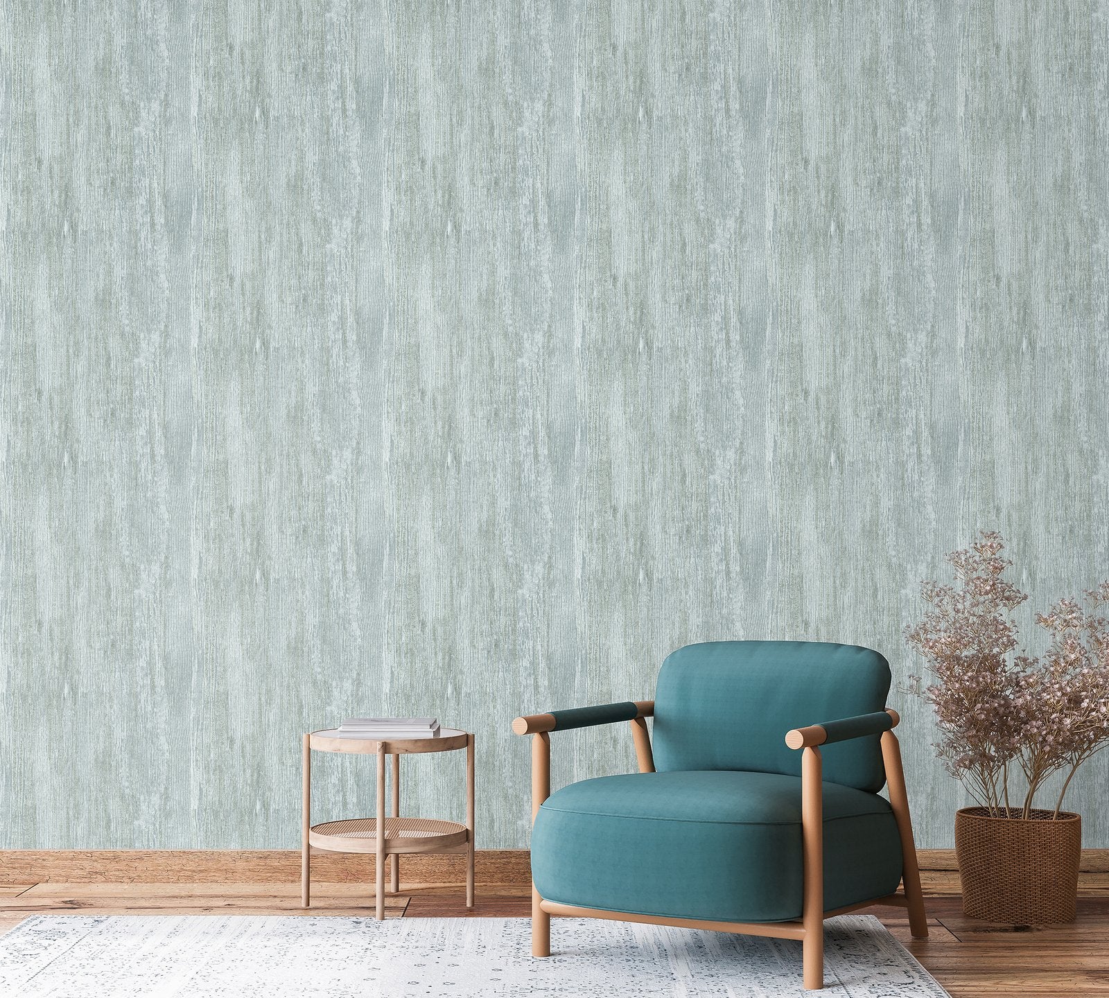 Wooden wallpaper in blue color - pattern number GH65034-23 - by Galerie in the Feel collection