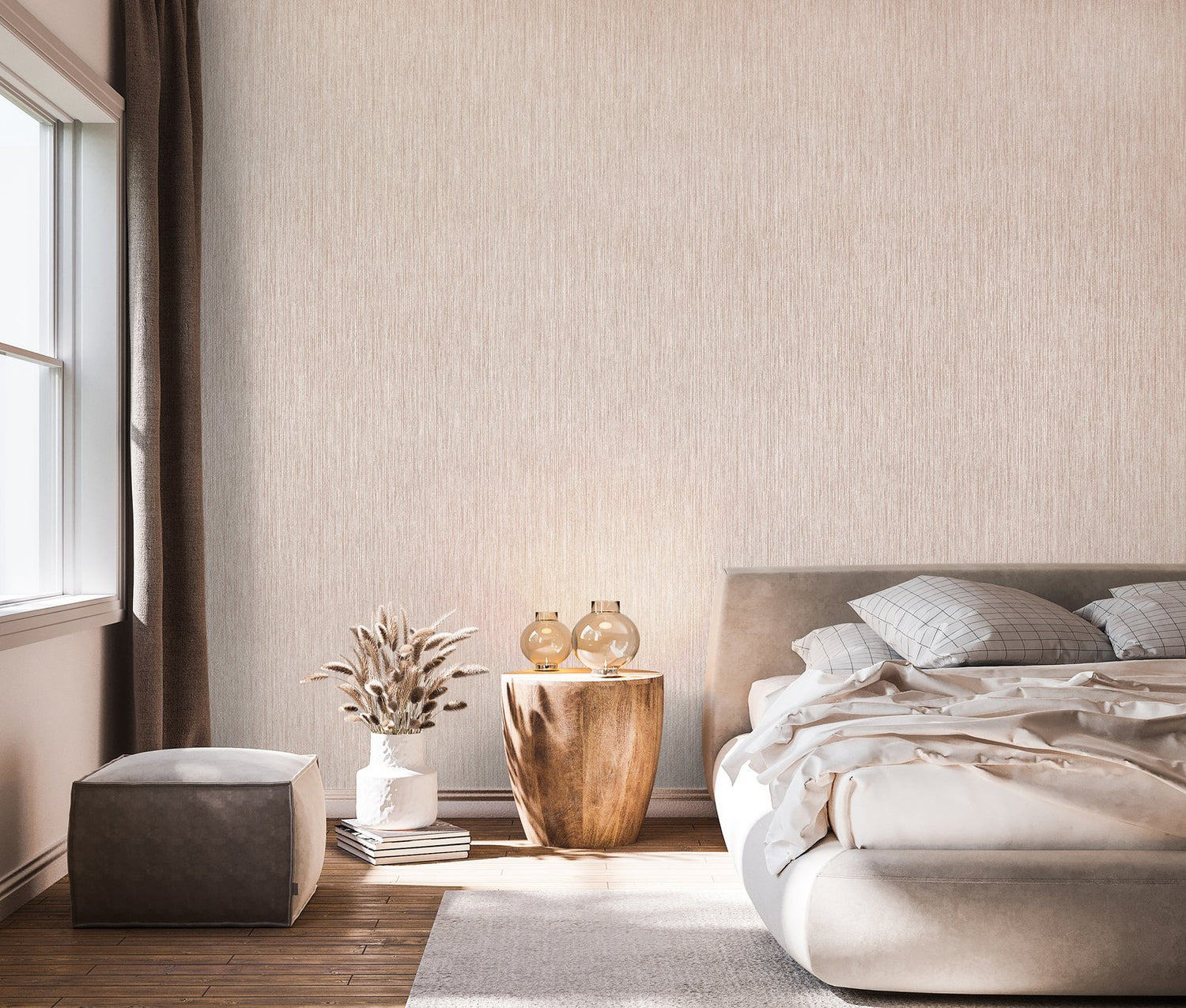 Curtain wallpaper in pink color - pattern number GH65045-23 - by Galerie in the Feel collection