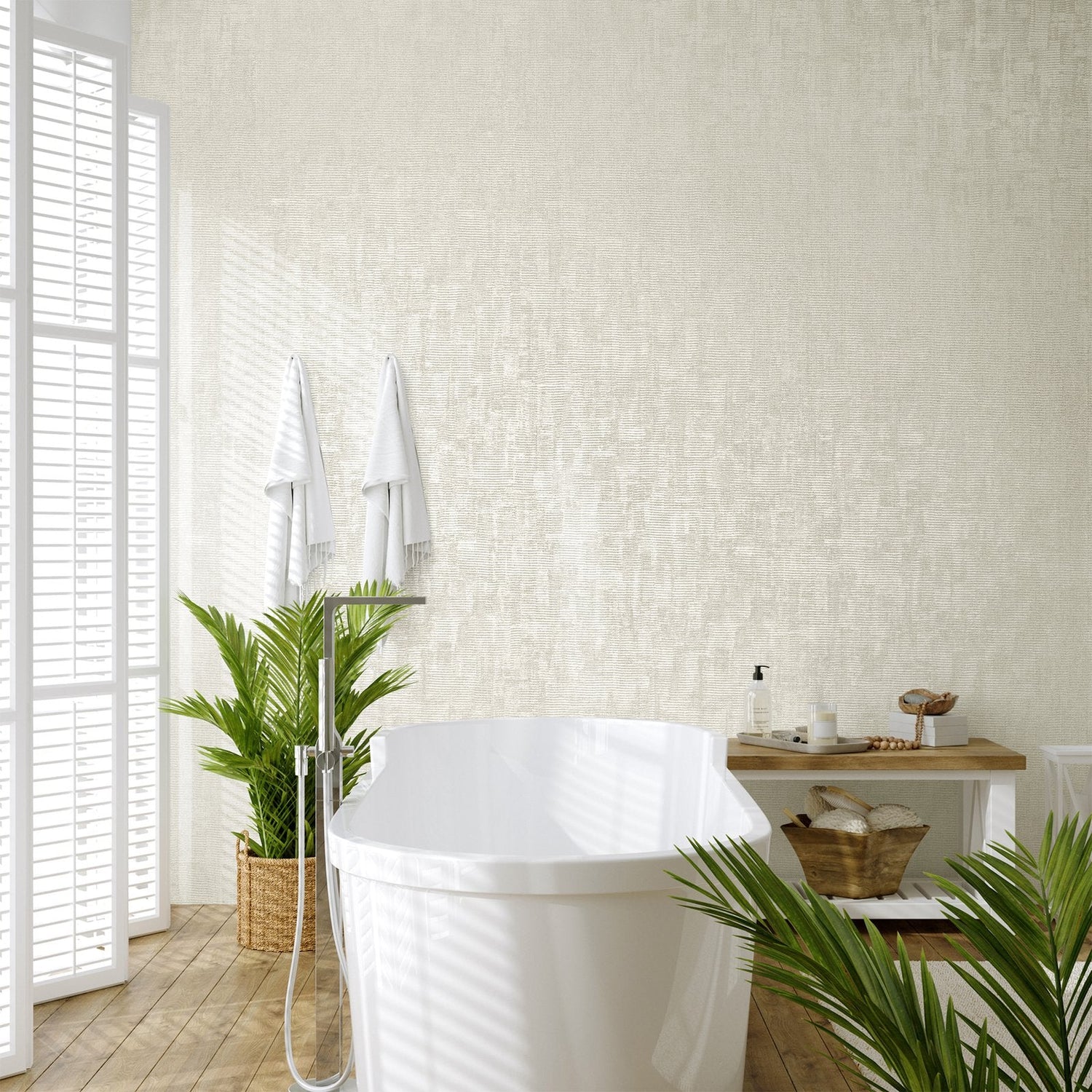 Jaquard wallpaper in cream color - pattern number GH65166-23 - by Galerie in the Precious collection