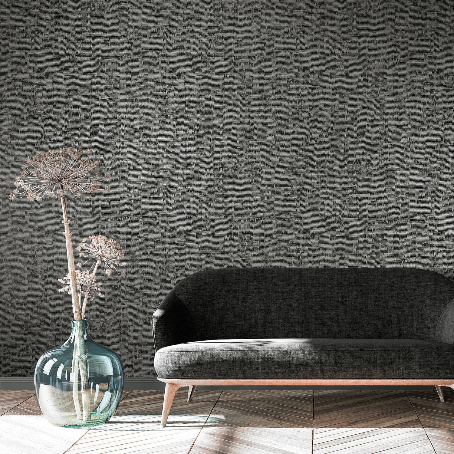 Jaquard wallpaper in black color - pattern number GH65173-23 - by Galerie in the Precious collection