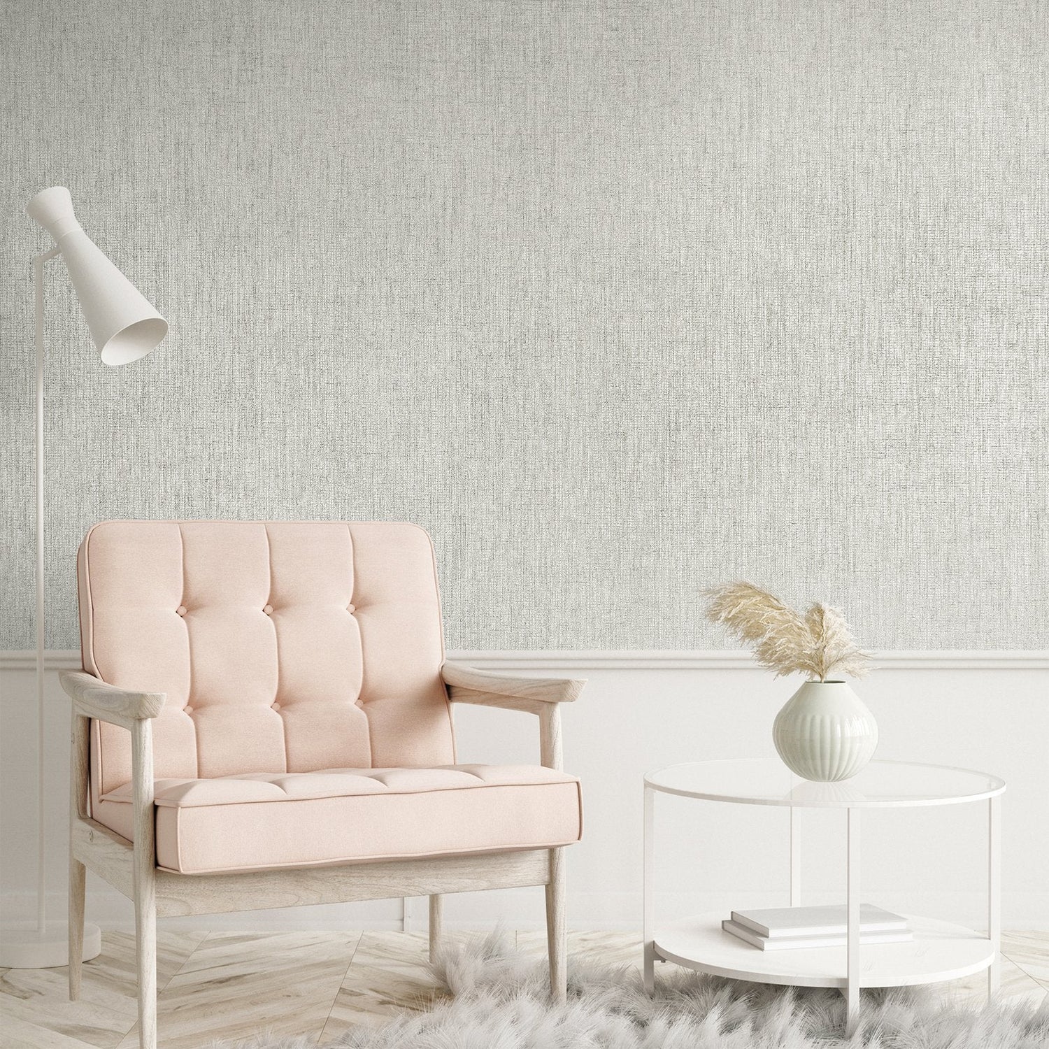 Canvas wallpaper in silver grey color - pattern number GH65175-23 - by Galerie in the Precious collection