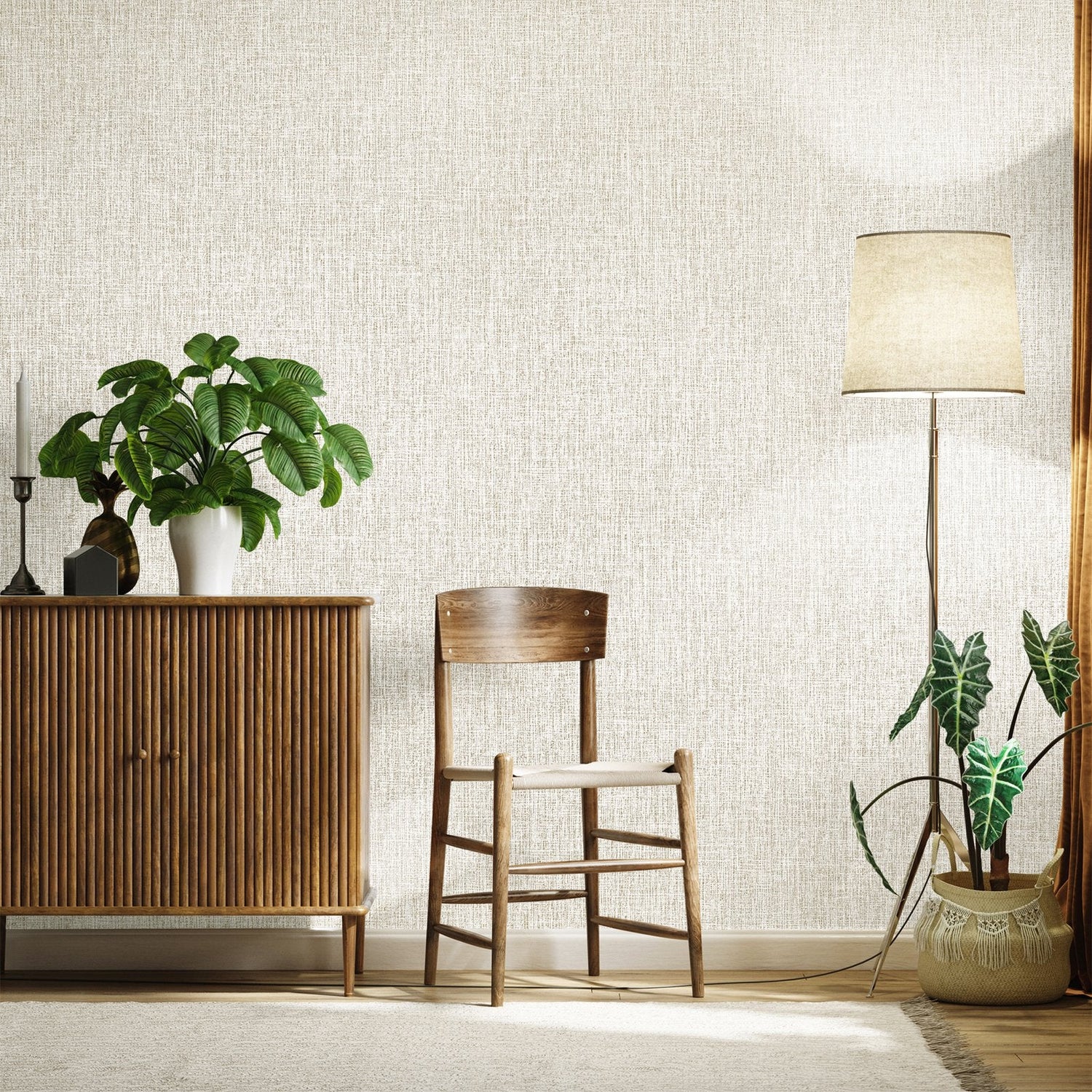 Canvas wallpaper in cream color - pattern number GH65176-23 - by Galerie in the Precious collection