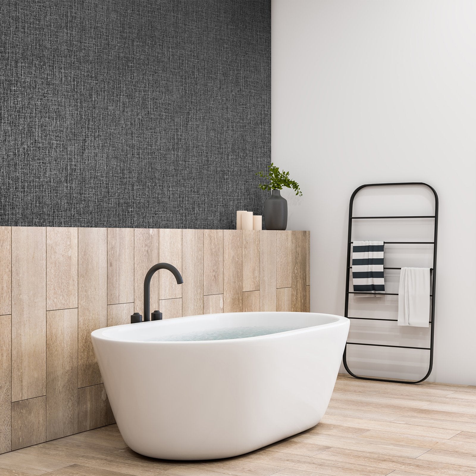 Canvas wallpaper in silver grey color - pattern number GH65183-23 - by Galerie in the Precious collection