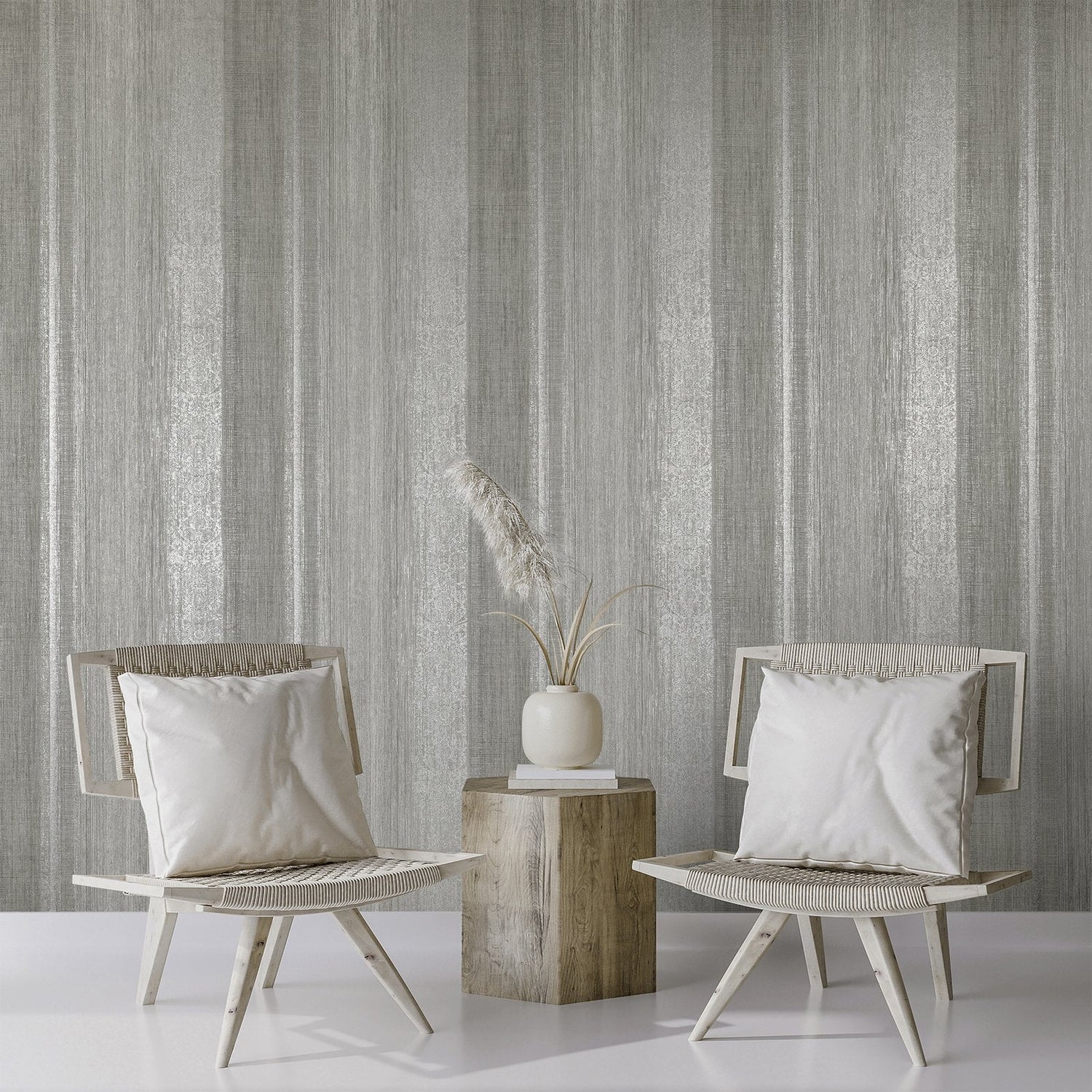 Chiffon wallpaper in silver grey color - pattern number GH65192-23 - by Galerie in the Precious collection