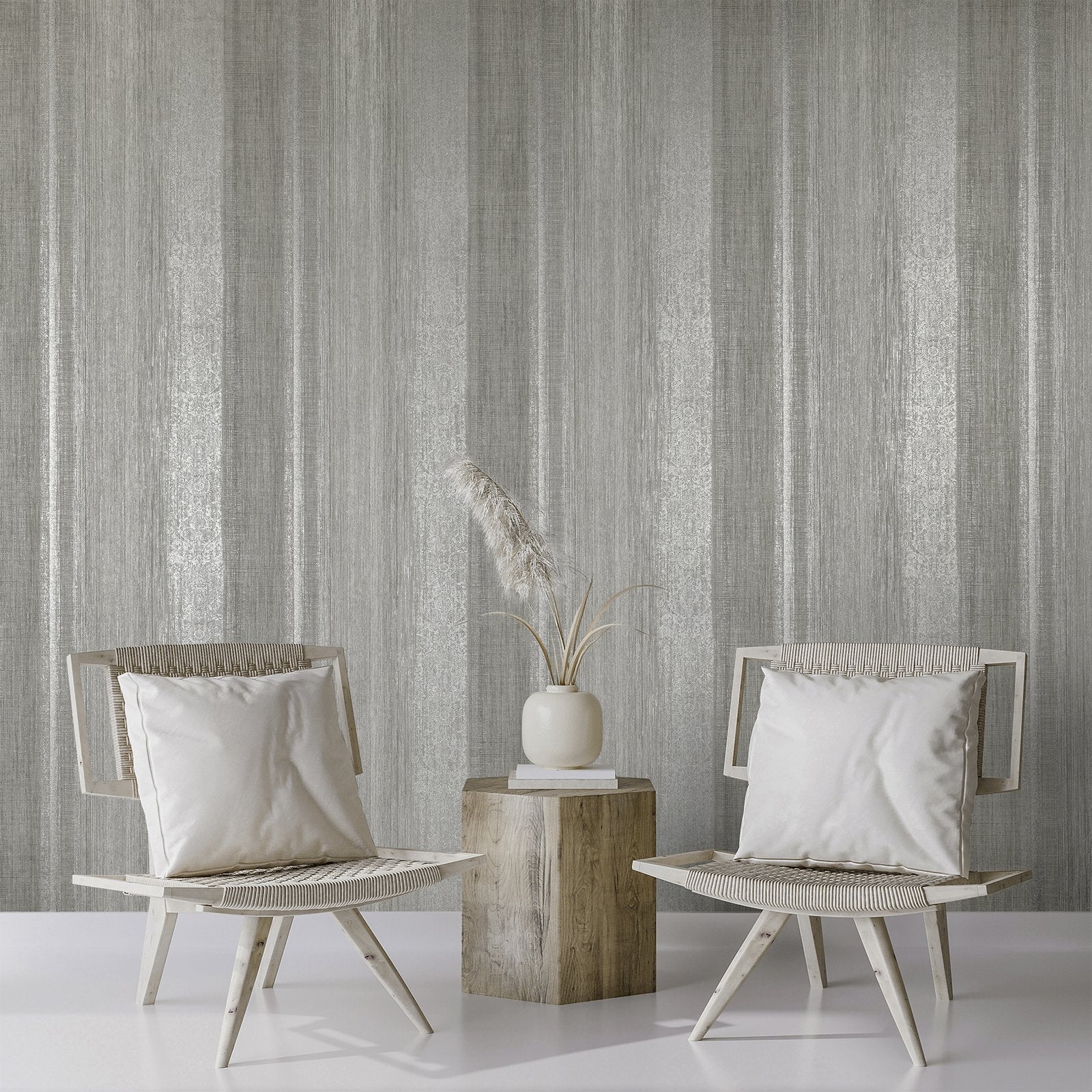 Chiffon wallpaper in silver grey color - pattern number GH65192-23 - by Galerie in the Precious collection