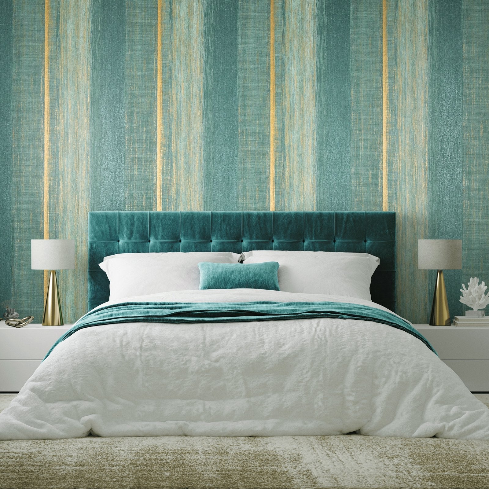 Chiffon wallpaper in green color - pattern number GH65193-23 - by Galerie in the Precious collection
