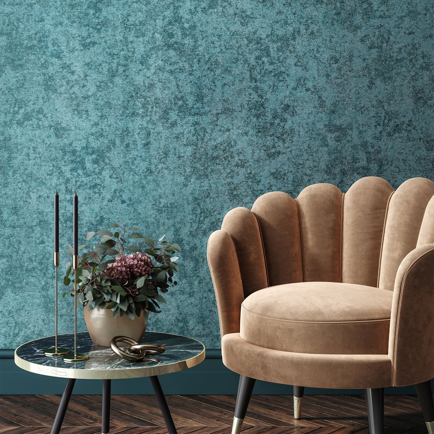 Satin wallpaper in green color - pattern number GH65205-23 - by Galerie in the Precious collection