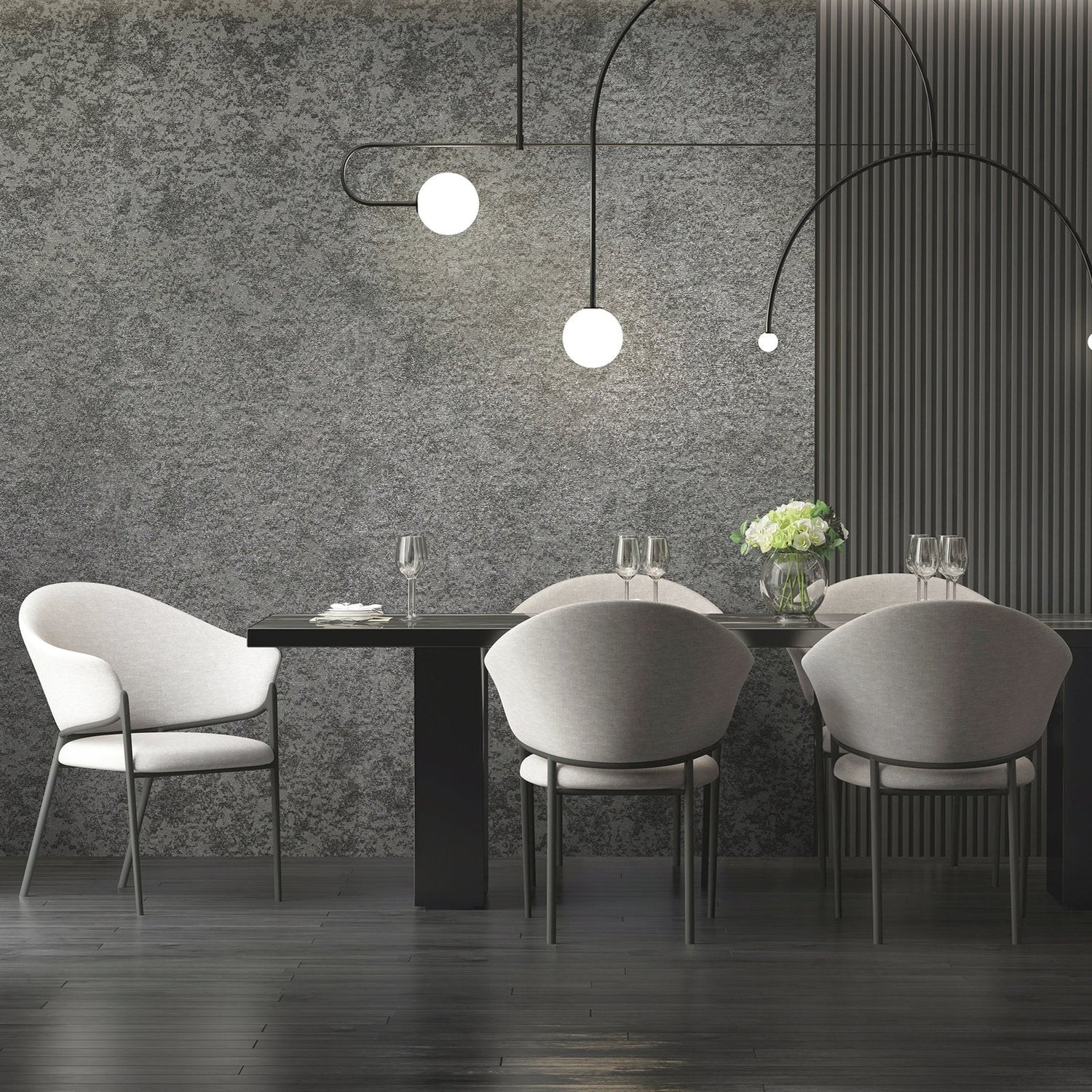 Satin wallpaper in black color - pattern number GH65207-23 - by Galerie in the Precious collection
