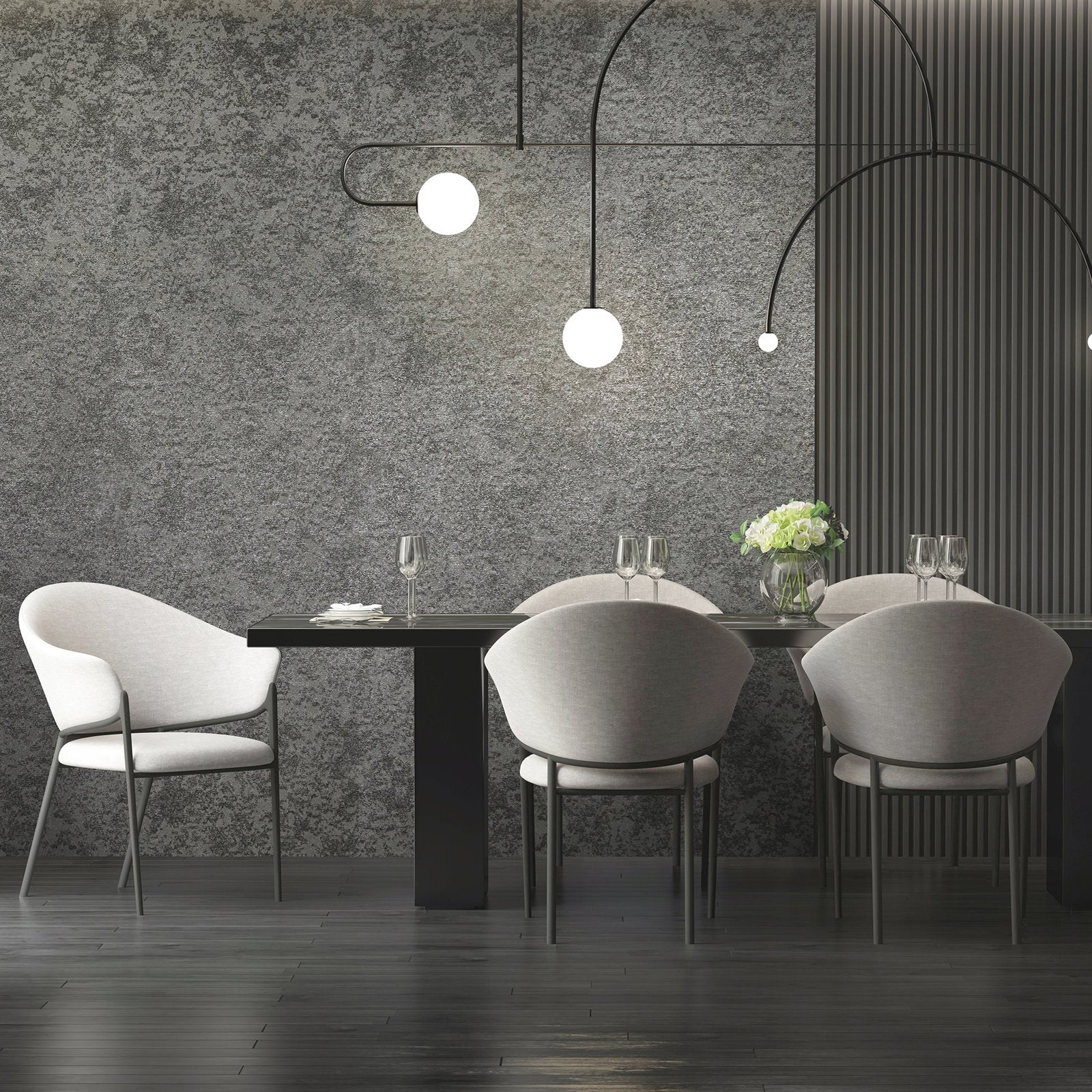 Satin wallpaper in black color - pattern number GH65207-23 - by Galerie in the Precious collection