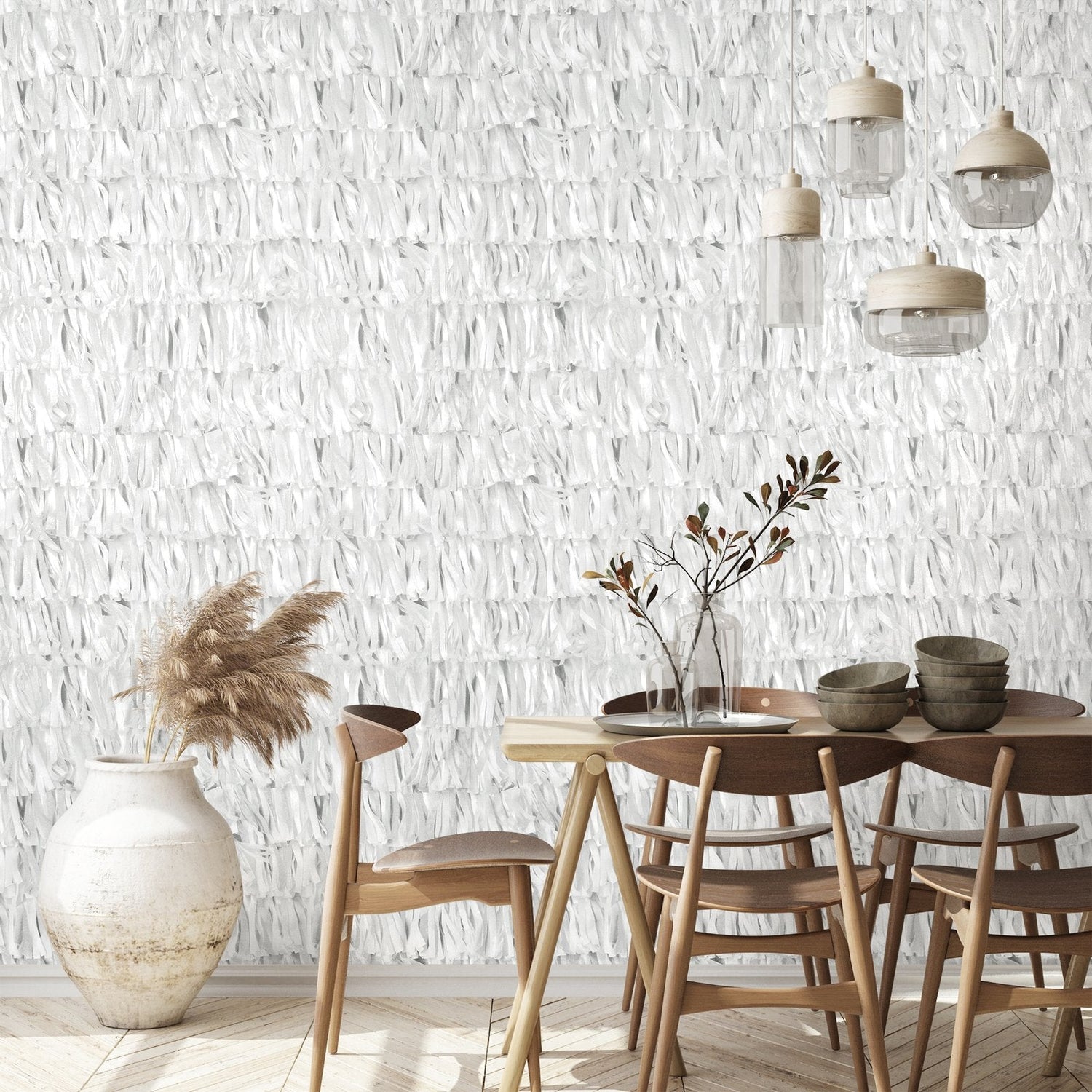 Calma wallpaper in white color - pattern number GH65316-23 - by Galerie in the Salt collection