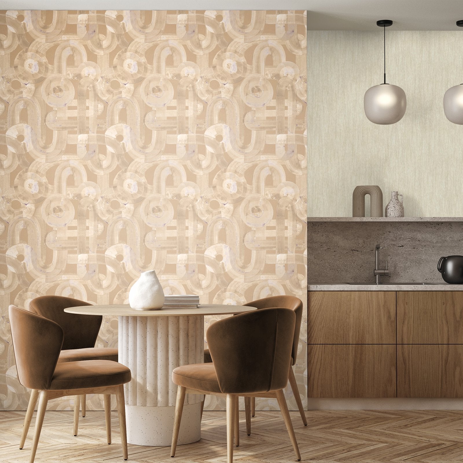Penello wallpaper in orange color - pattern number GH65327-23 - by Galerie in the Salt collection