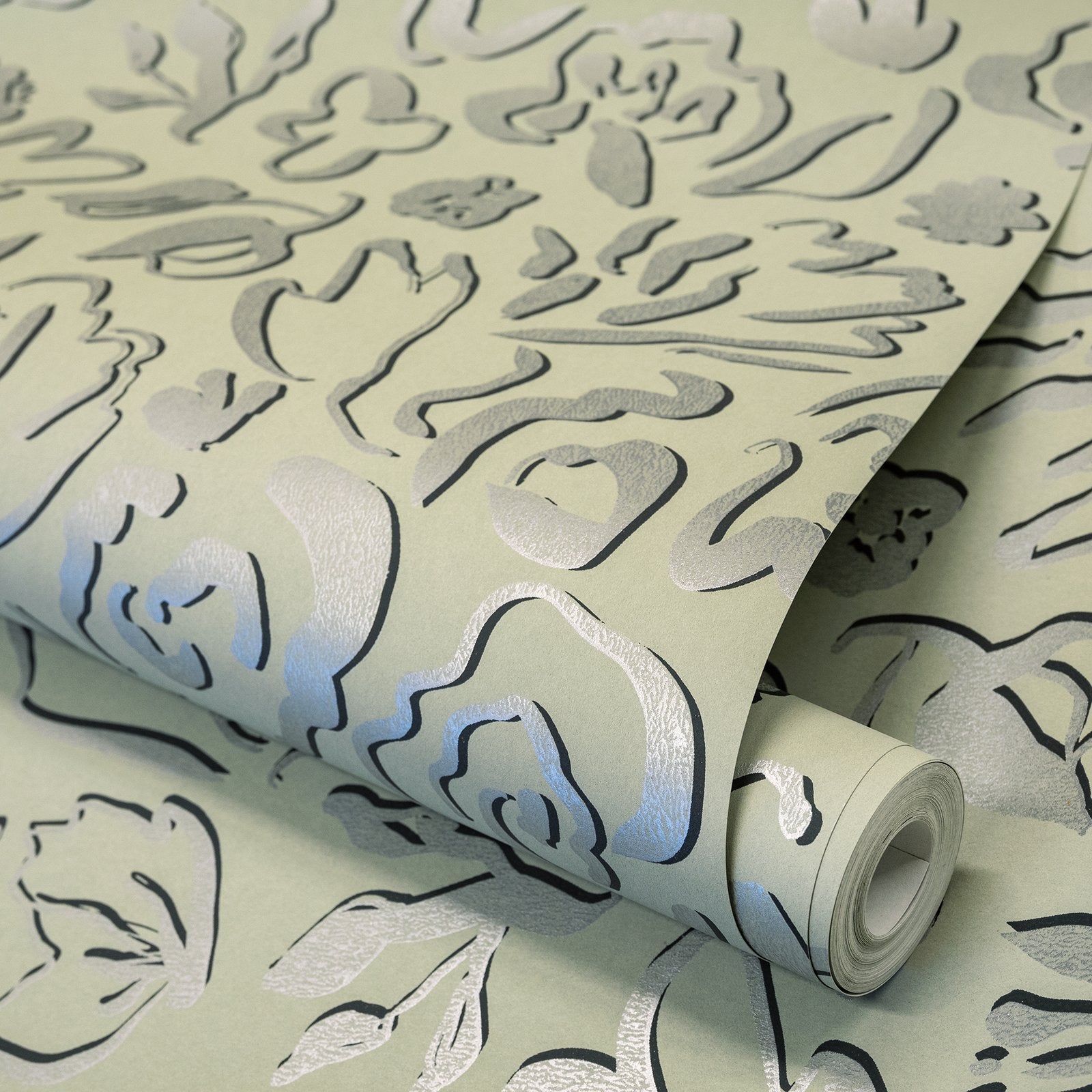 Fiore wallpaper in green color - pattern number GH65328-23 - by Galerie in the Salt collection