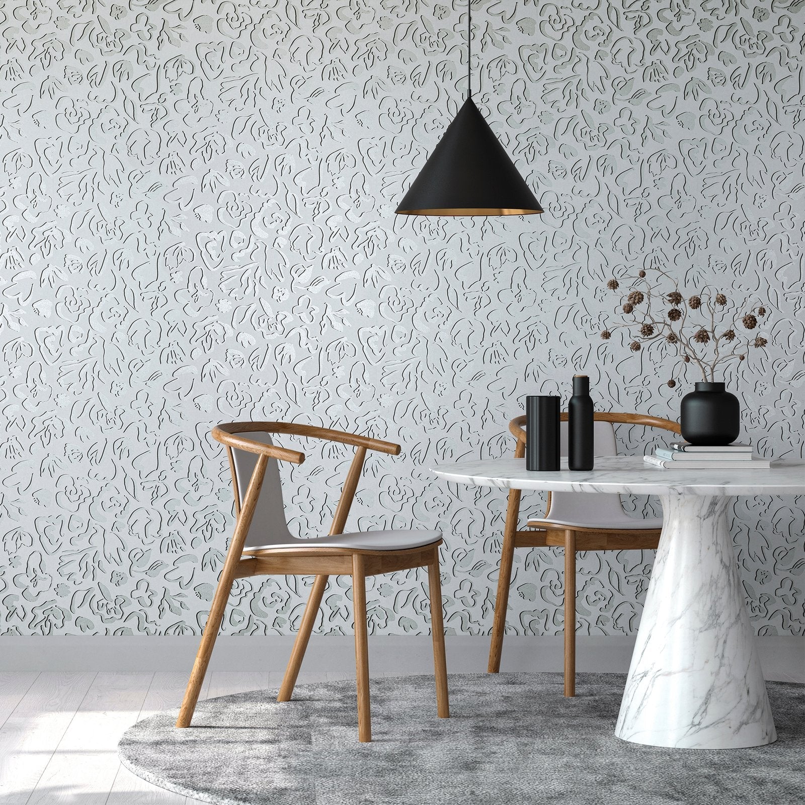 Fiore wallpaper in green color - pattern number GH65329-23 - by Galerie in the Salt collection