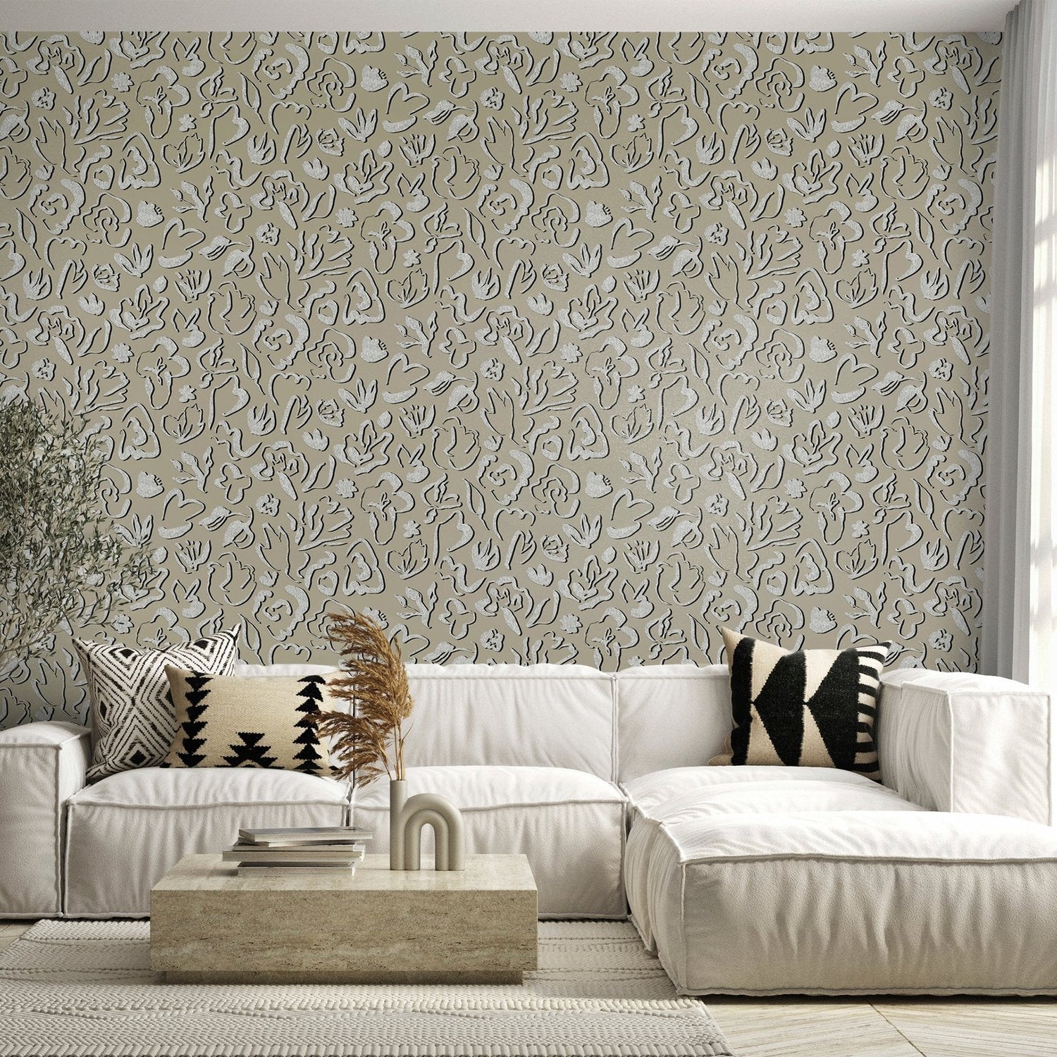 Fiore wallpaper in bronze brown color - pattern number GH65330-23 - by Galerie in the Salt collection