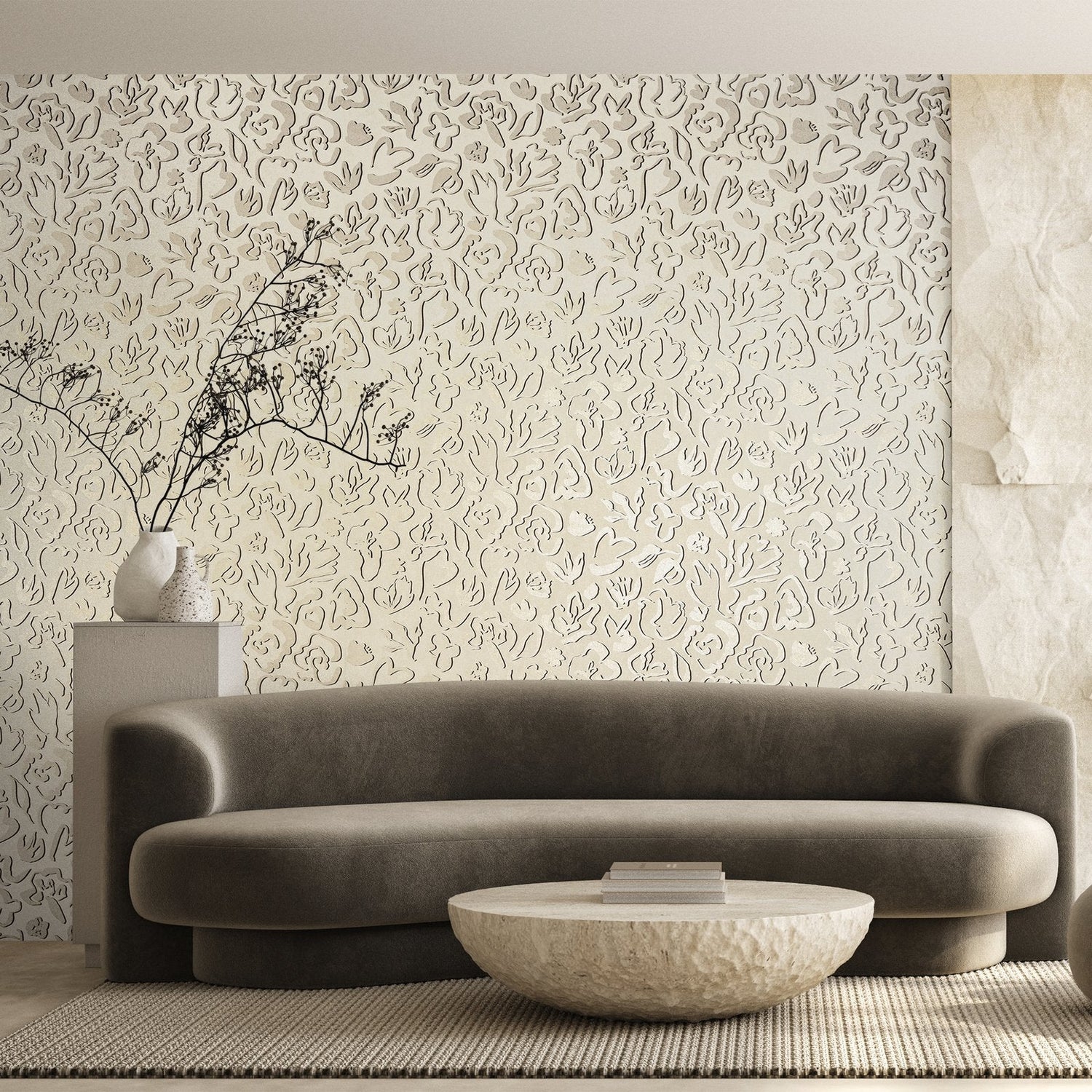 Fiore wallpaper in beige color - pattern number GH65331-23 - by Galerie in the Salt collection