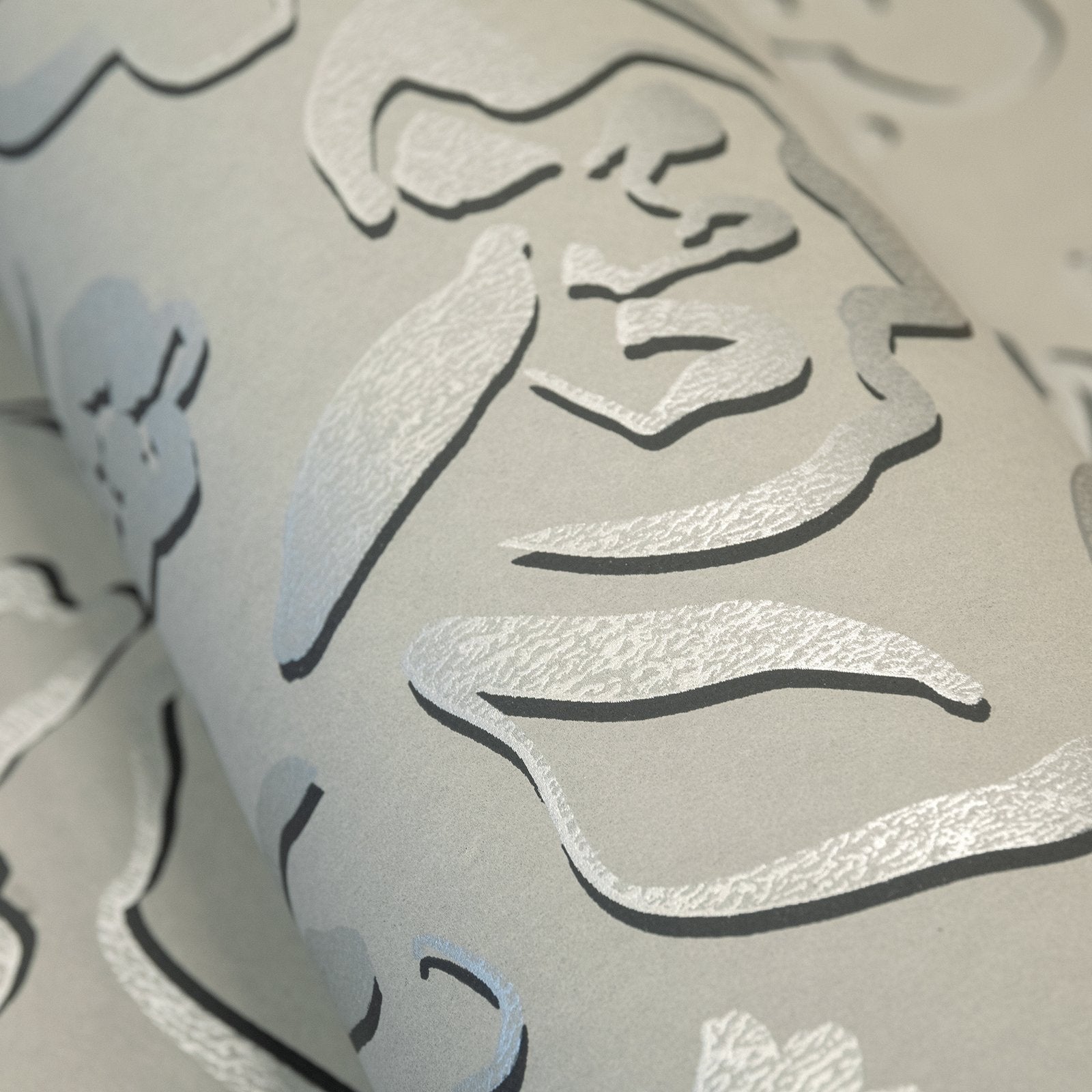 Fiore wallpaper in silver grey color - pattern number GH65332-23 - by Galerie in the Salt collection