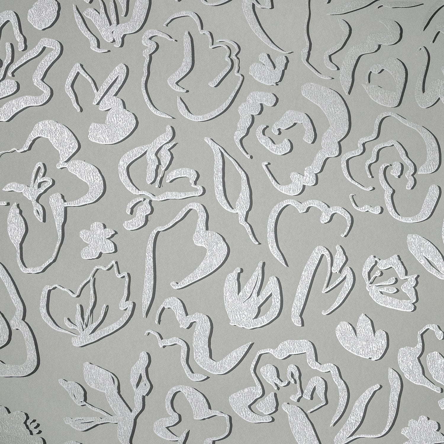 Fiore wallpaper in silver grey color - pattern number GH65332-23 - by Galerie in the Salt collection