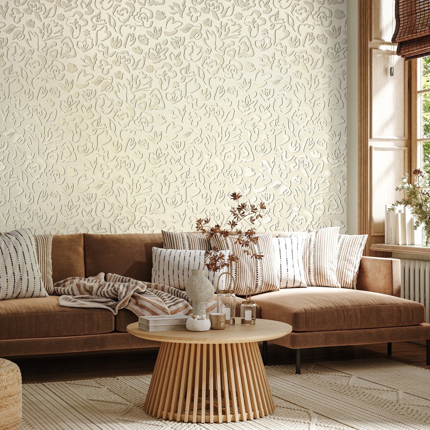 Fiore wallpaper in gold color - pattern number GH65333-23 - by Galerie in the Salt collection