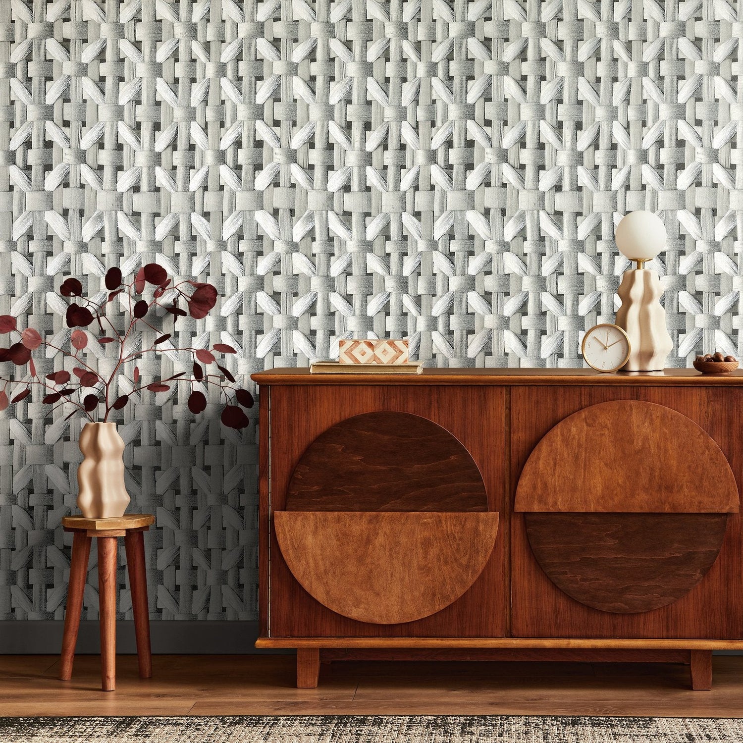 Octagonal Honeycomb wallpaper in silver grey color - pattern number GH65339-23 - by Galerie in the Pepper collection