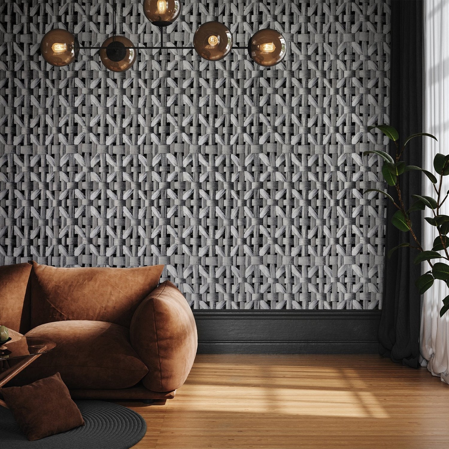 Octagonal Honeycomb wallpaper in silver grey color - pattern number GH65340-23 - by Galerie in the Pepper collection