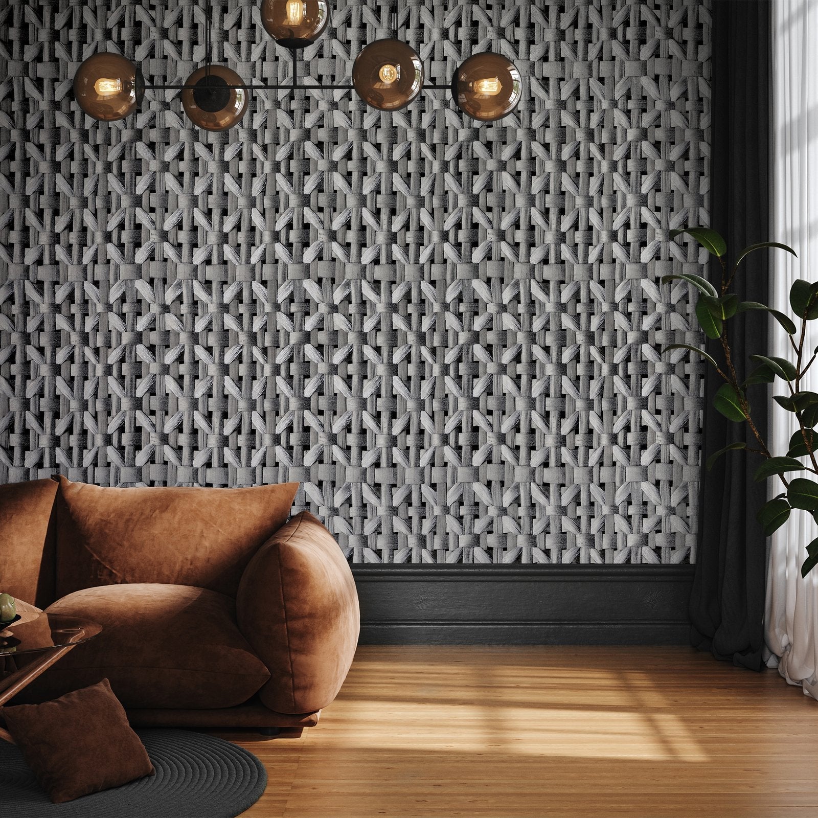 Octagonal Honeycomb wallpaper in silver grey color - pattern number GH65340-23 - by Galerie in the Pepper collection