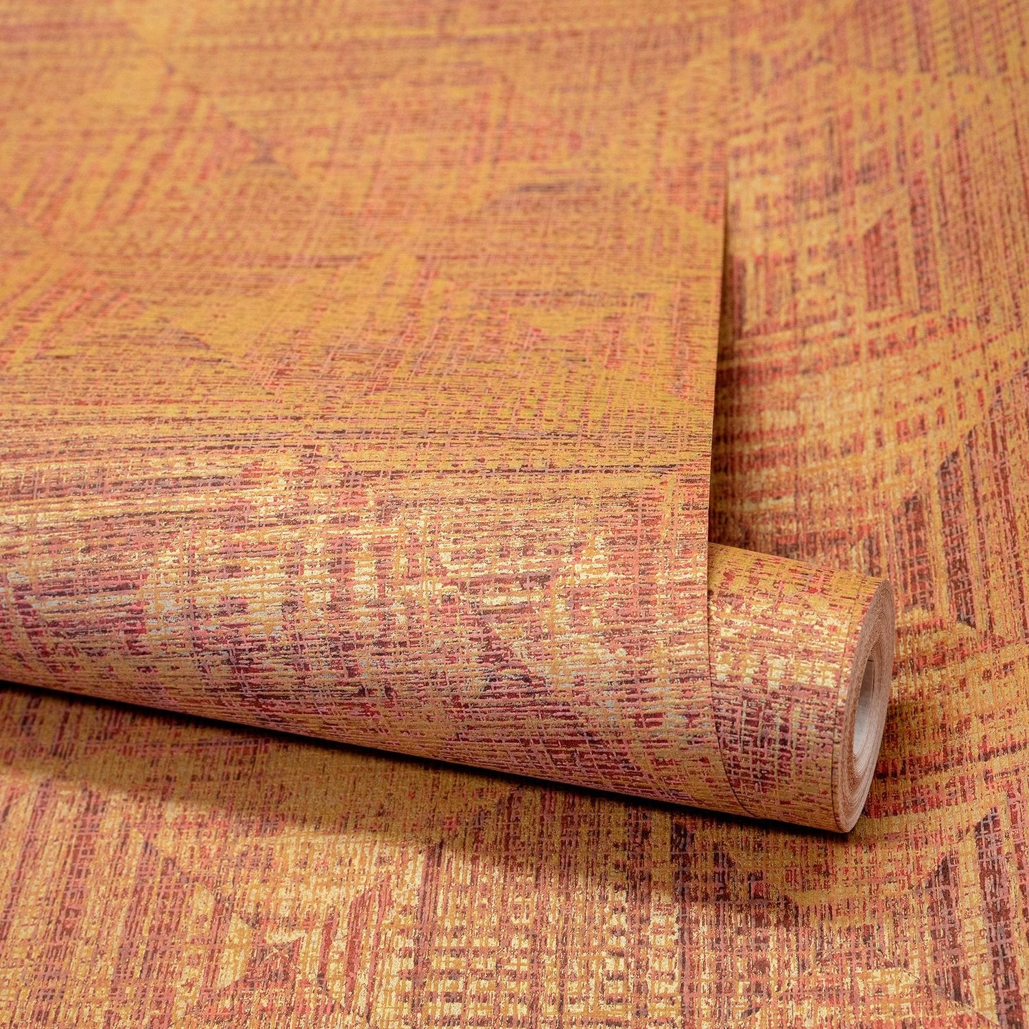 Raffia wallpaper in orange color - pattern number GH65345-23 - by Galerie in the Pepper collection