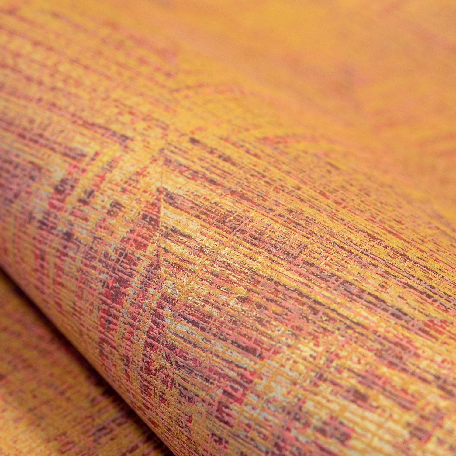 Raffia wallpaper in orange color - pattern number GH65345-23 - by Galerie in the Pepper collection