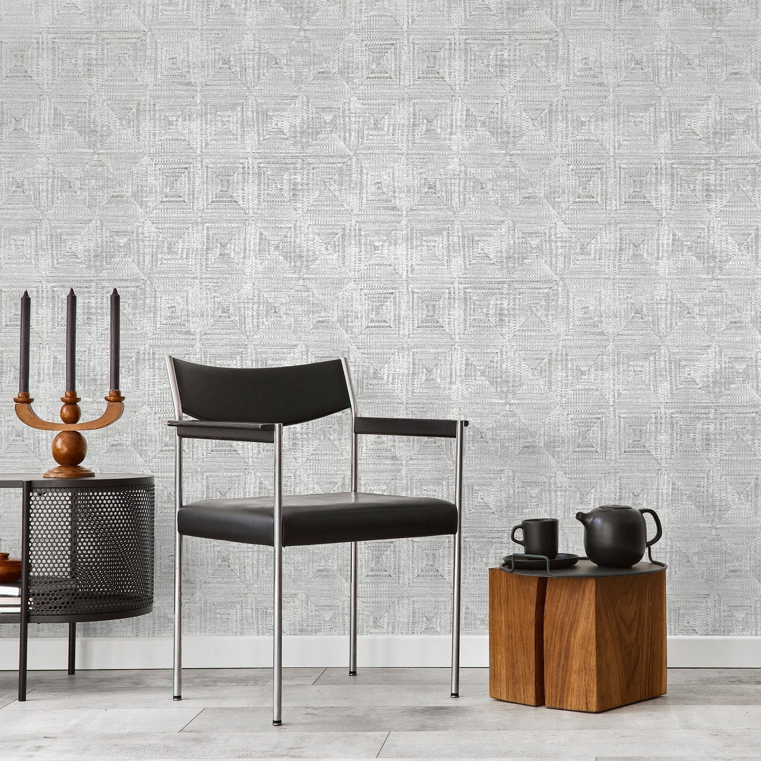 Raffia wallpaper in silver grey color - pattern number GH65346-23 - by Galerie in the Pepper collection